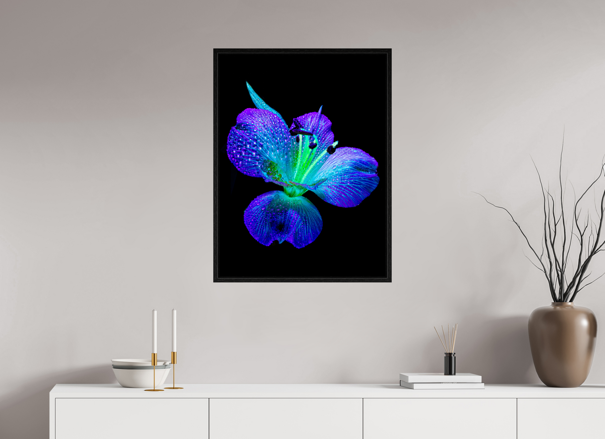 60 x 80 cm, 8 Black American Box The sparkle of wings in the dew