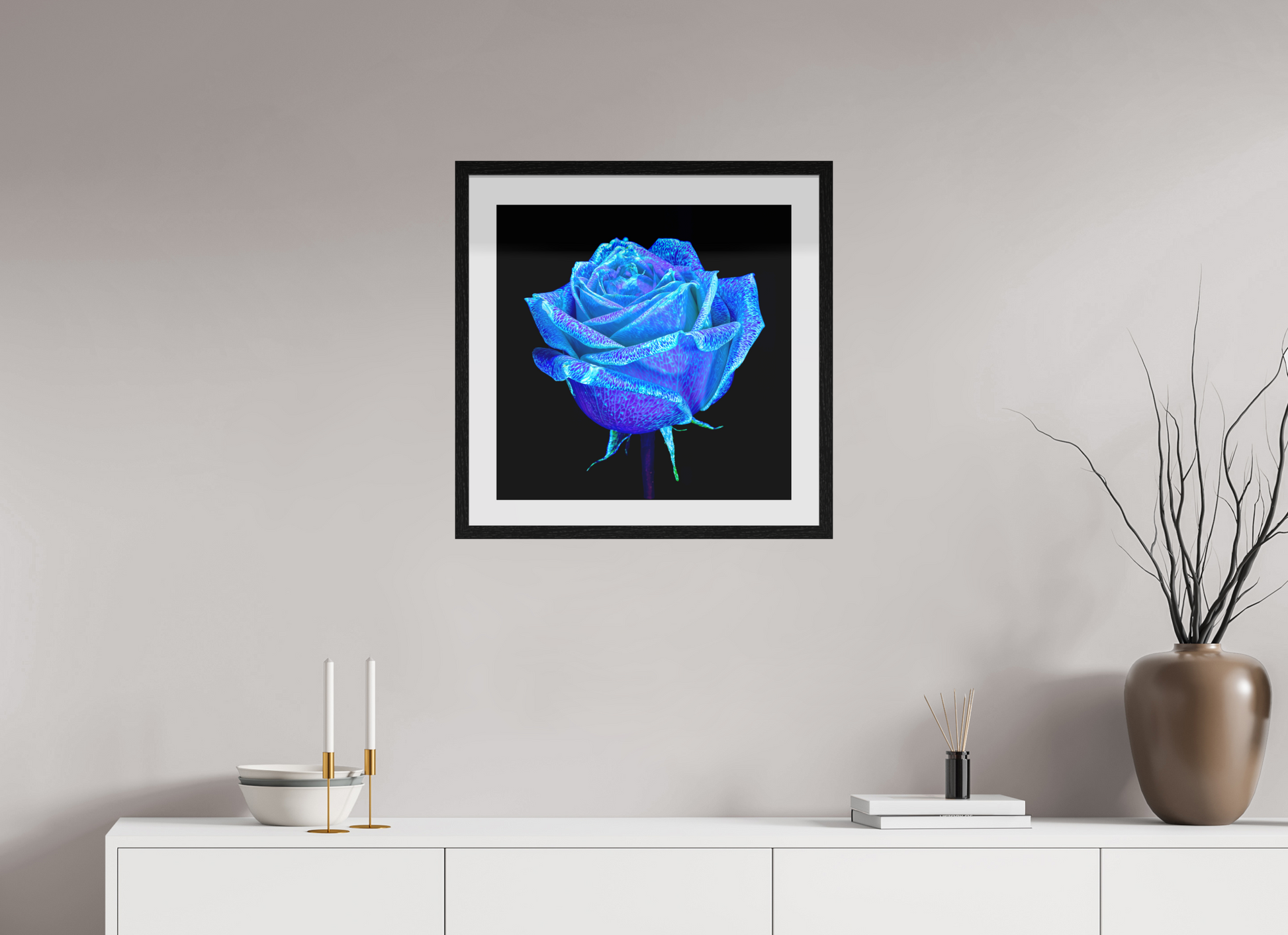 50 x 50 cm, 10 Black Floating Frame The Rose That Dreamed of the Sky