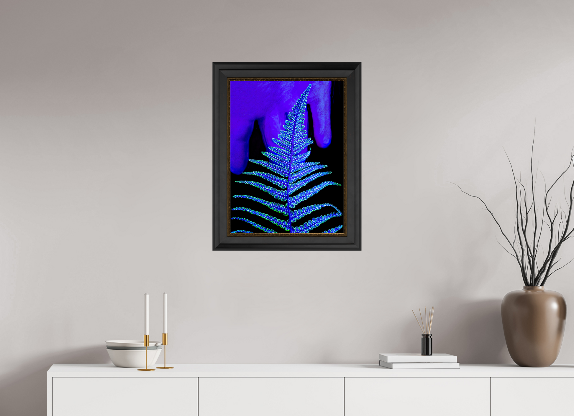 45 x 60 cm, 11 Black-Gold Frame The Secret Code of Foliage