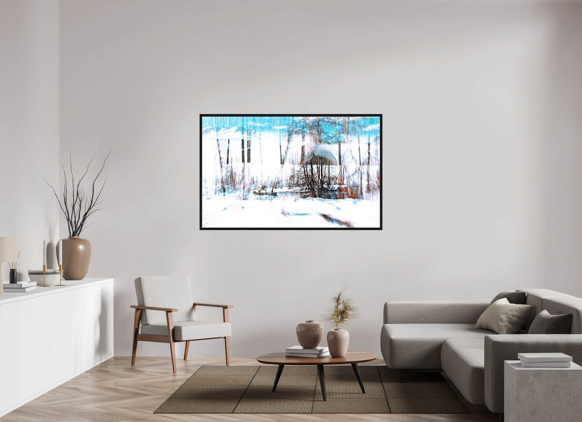 160 x 100 cm, 8 Black American Box LA The Forest Singing Snow