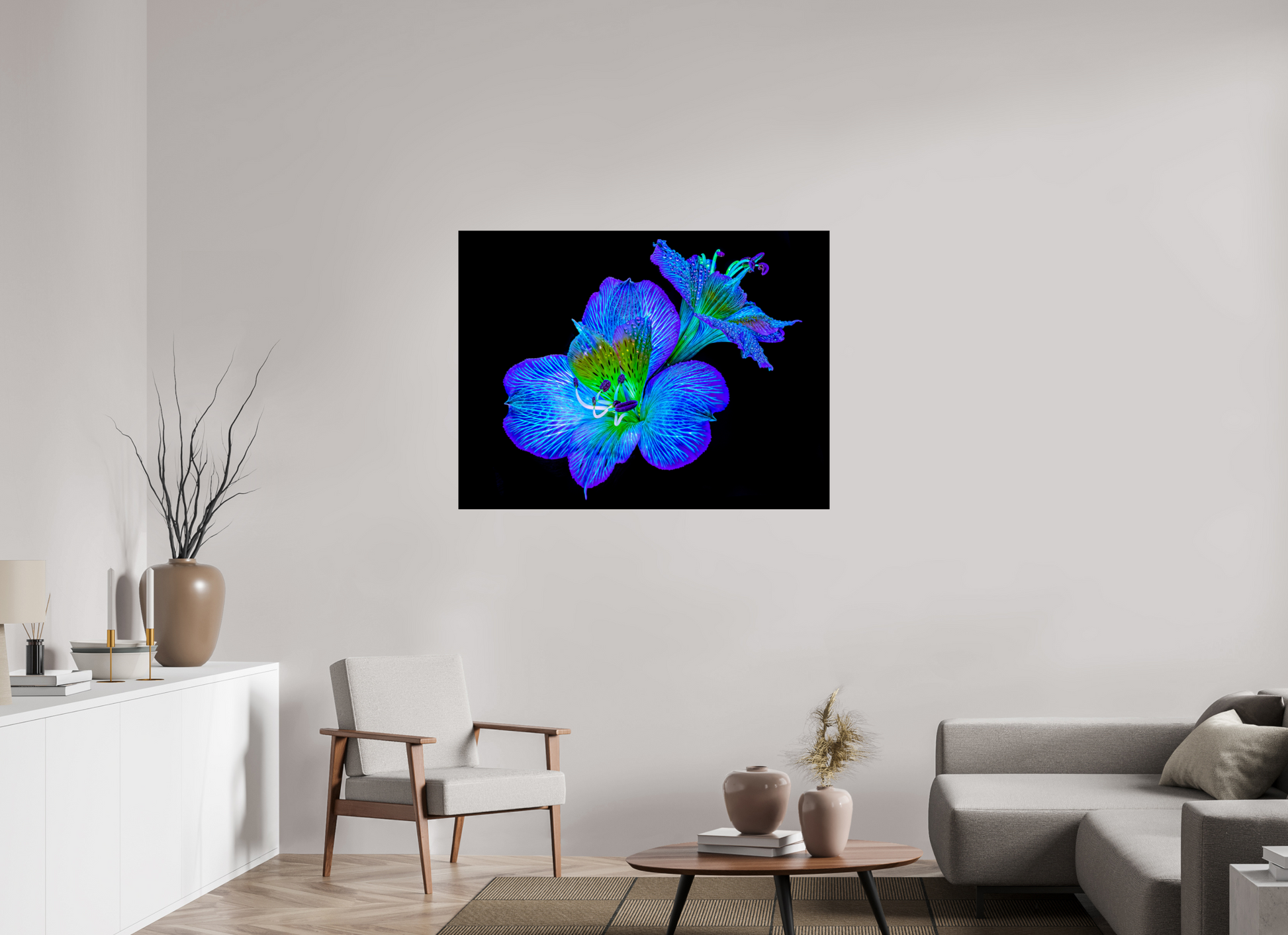 120 x 90 cm, 2 Photo print mounted on Dibond Alstroemeria from Lueurs Cachées