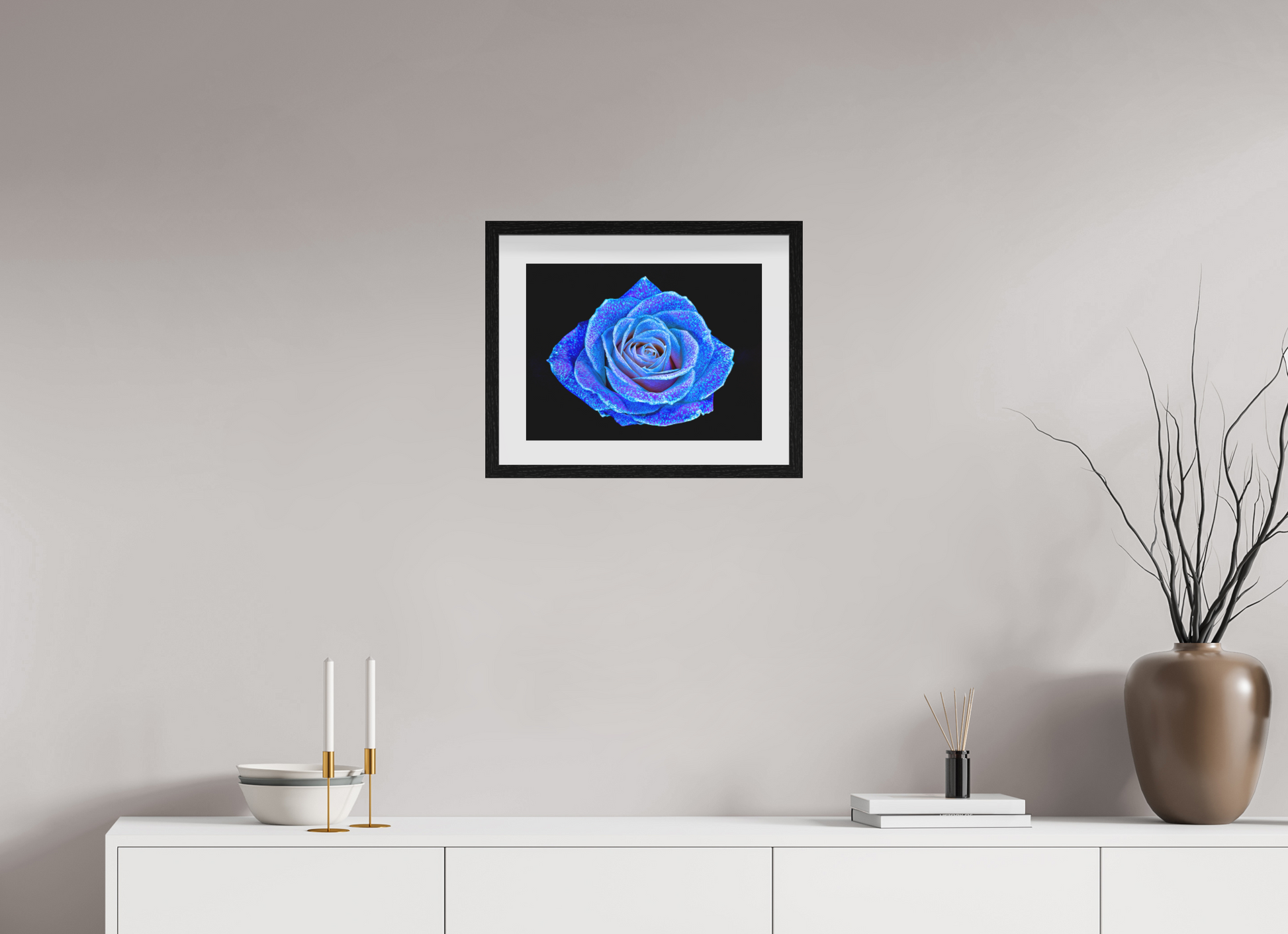40 x 30 cm, 10 Black Floating Frame The Rose with a Thousand Constellations