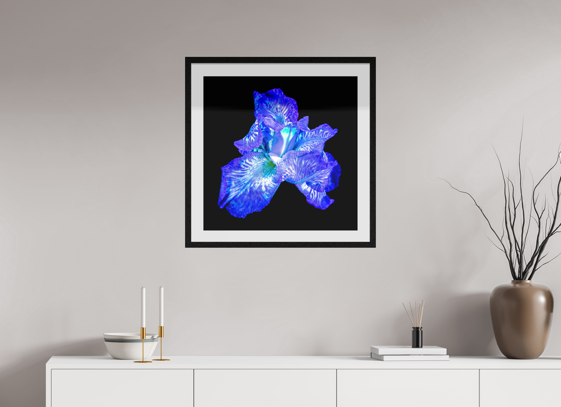 60 x 60 cm, 10 Black Floating Frame The Opal of Shadows