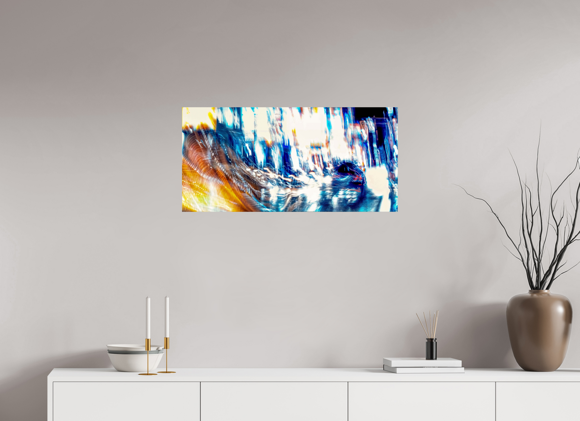 82,6 x 40 cm, 1 Tirage simple sur papier photo Fuji Crystal Pearl L’onde blanche qui fissure la nuit