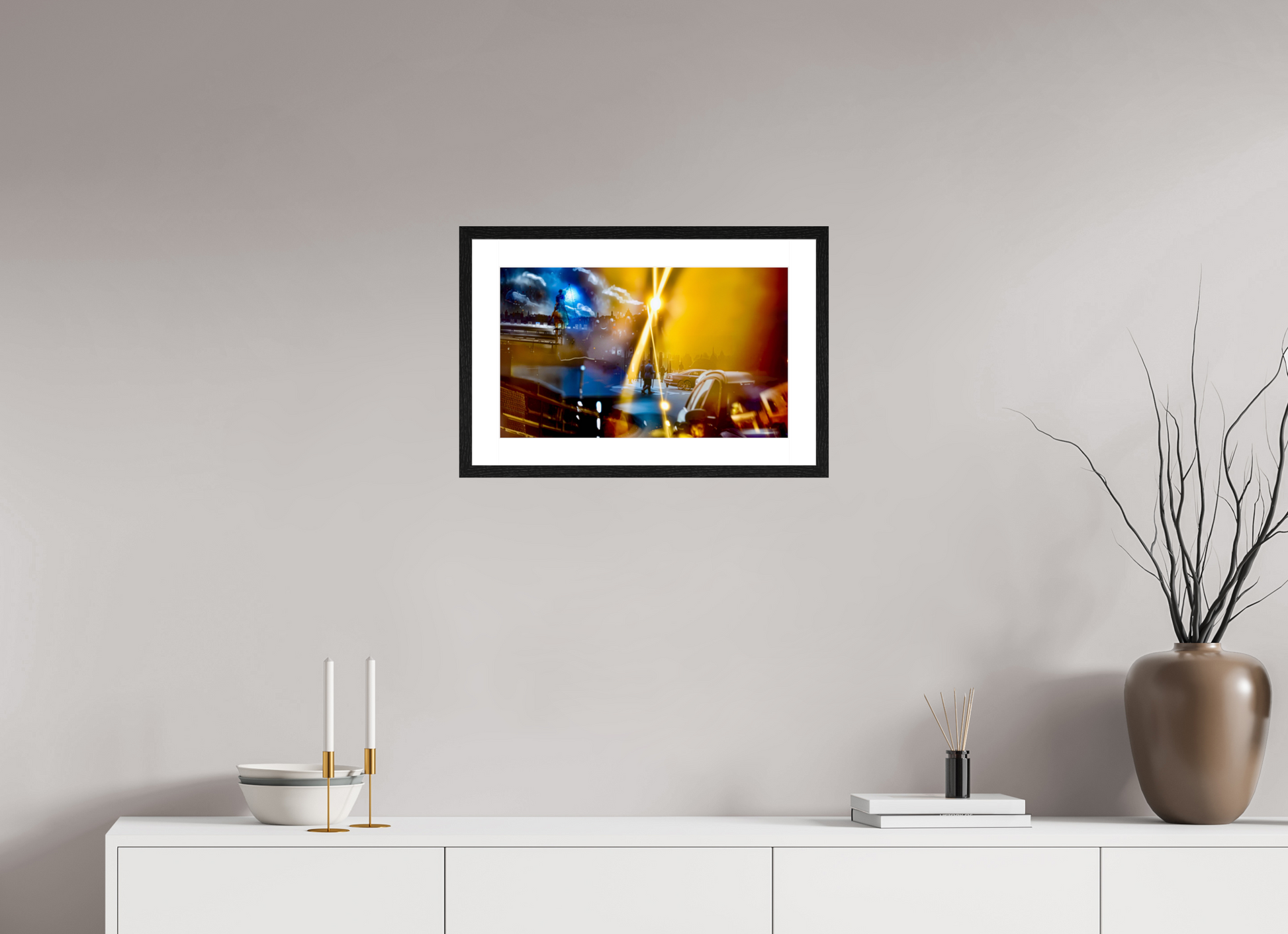 50 x 30 cm, 4 Black Frame: White Matboard The Passage of Golden Shadows