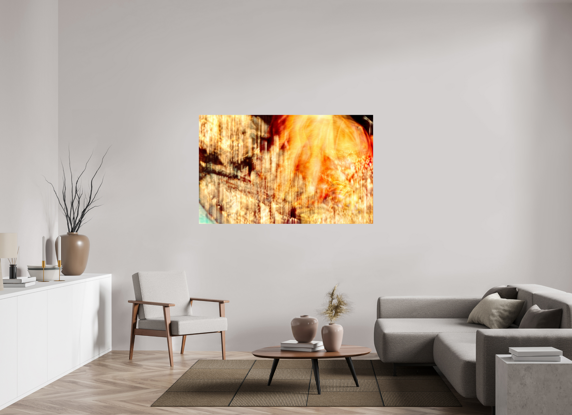 160 x 100 cm, 2 Photo print mounted on Dibond The incandescent heart of the world