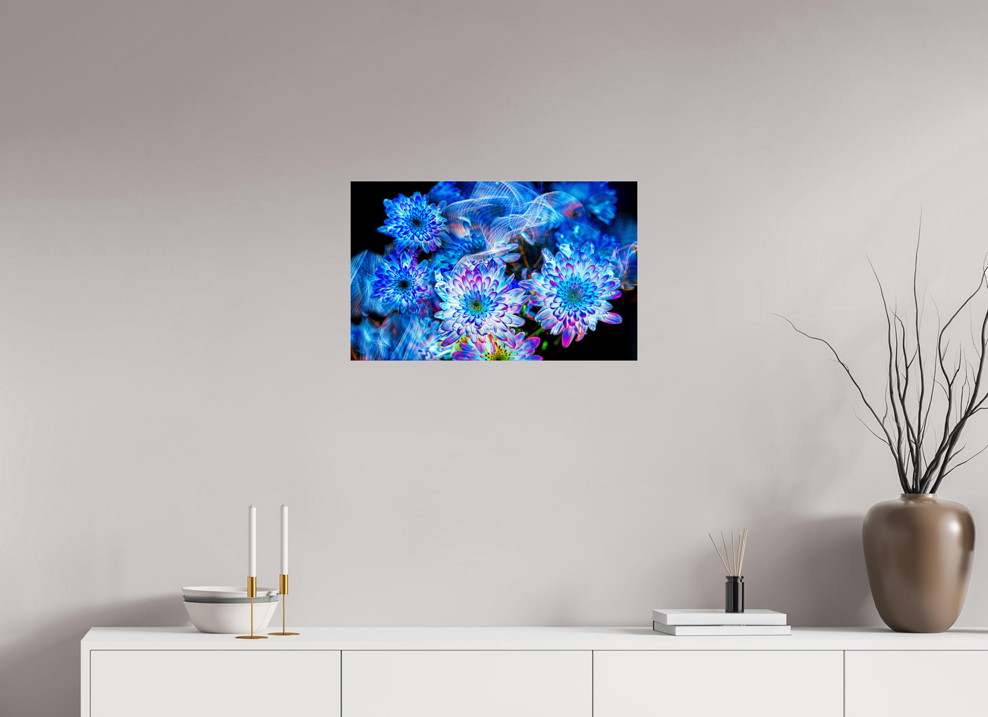 64 x 40 cm, 3 Photo print under acrylic glass Blooms in the celestial current