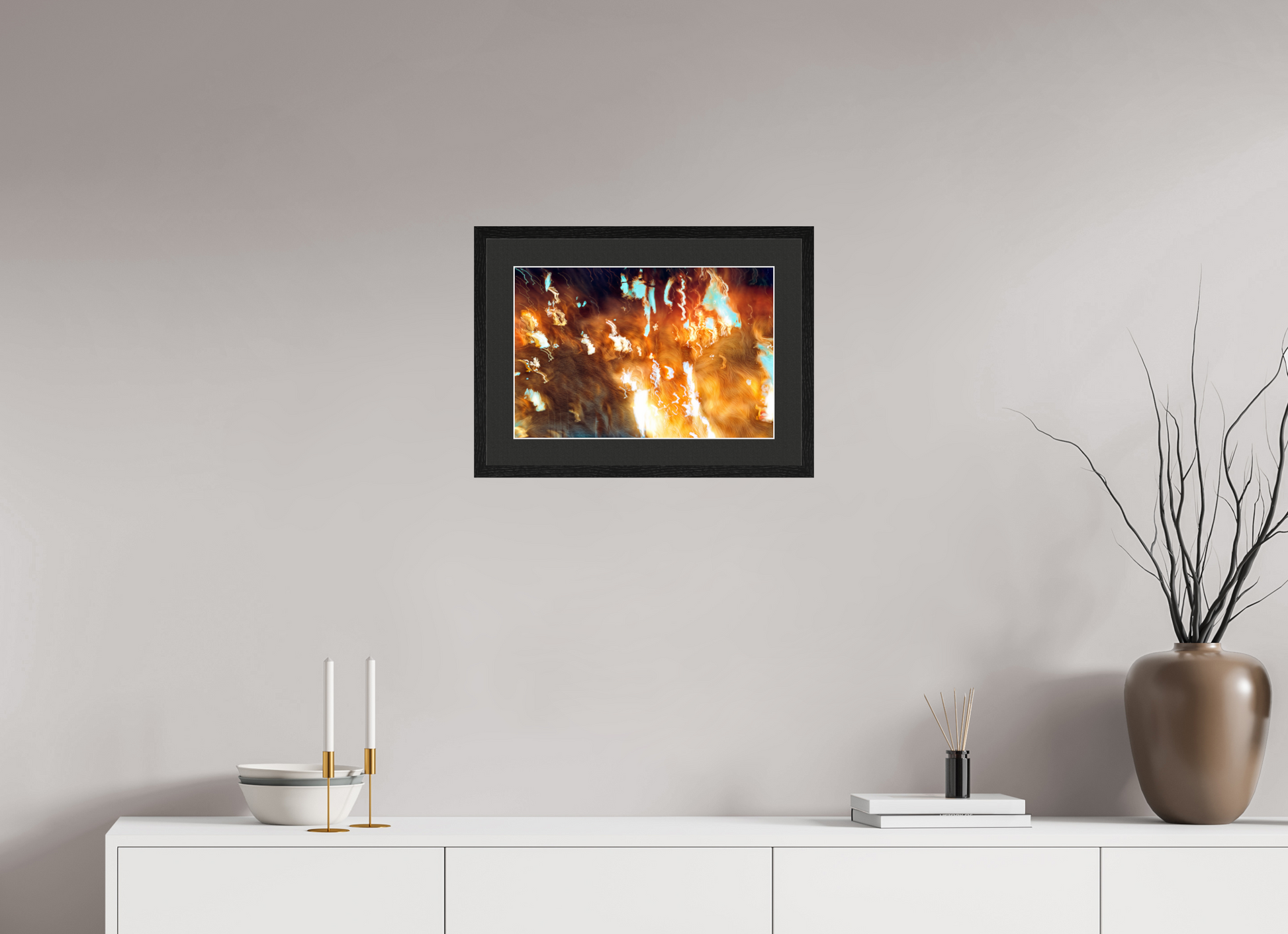 45 x 30 cm, 5 Cadre Noir : Passe-Partout Noir lisière Blanche Les braises du souvenir