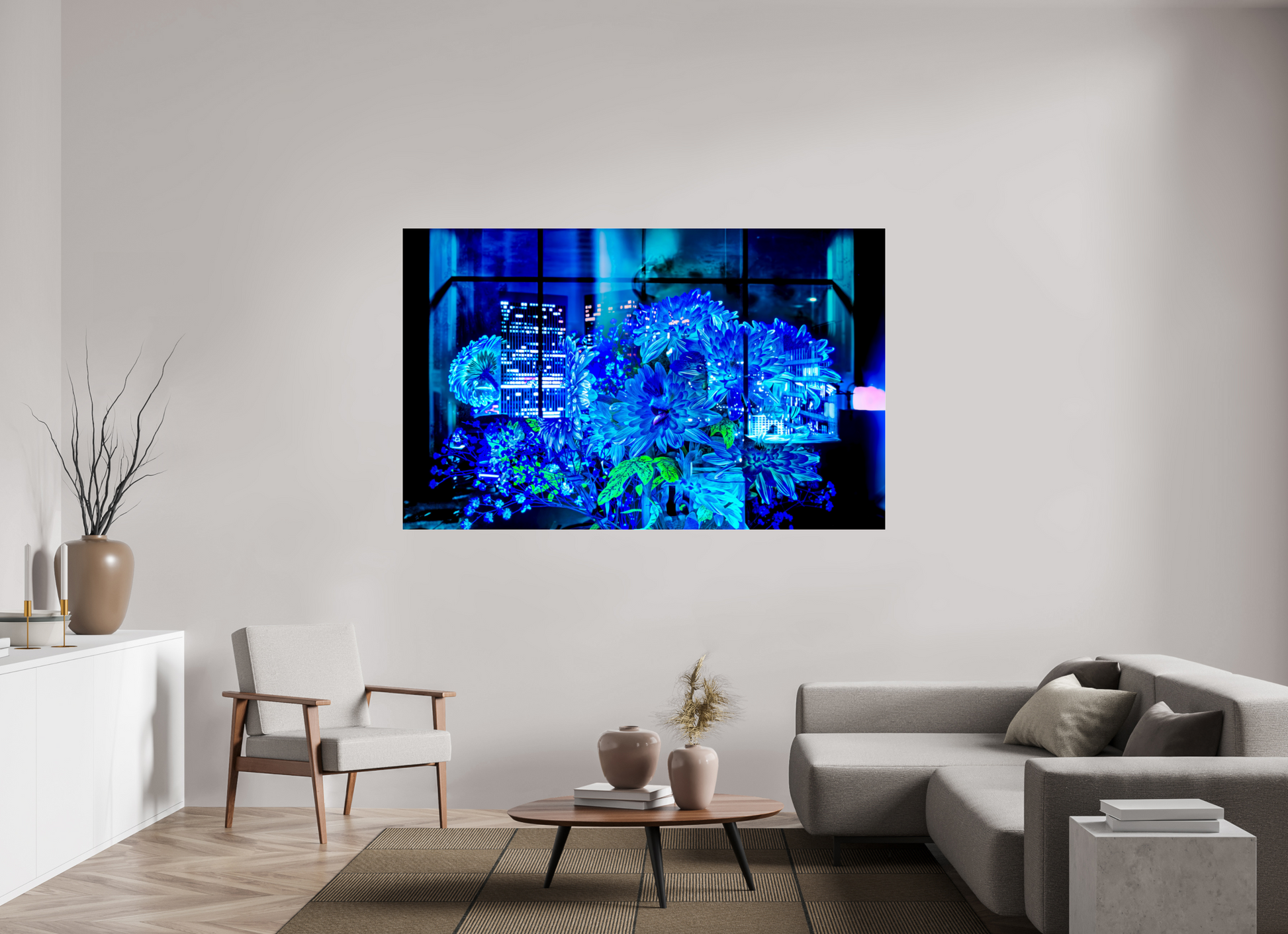 192 x 120 cm, 3 Photo print under acrylic glass The secret garden of skyscrapers