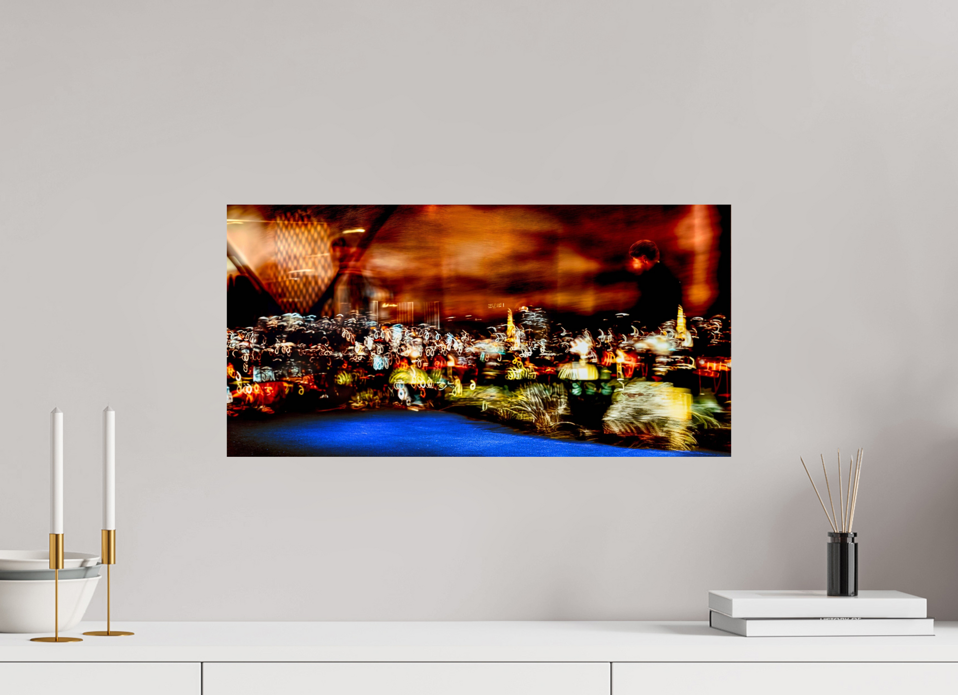 60 x 30 cm, 1 Single print on Fuji Crystal Pearl photo paper Walker through the urban nebula