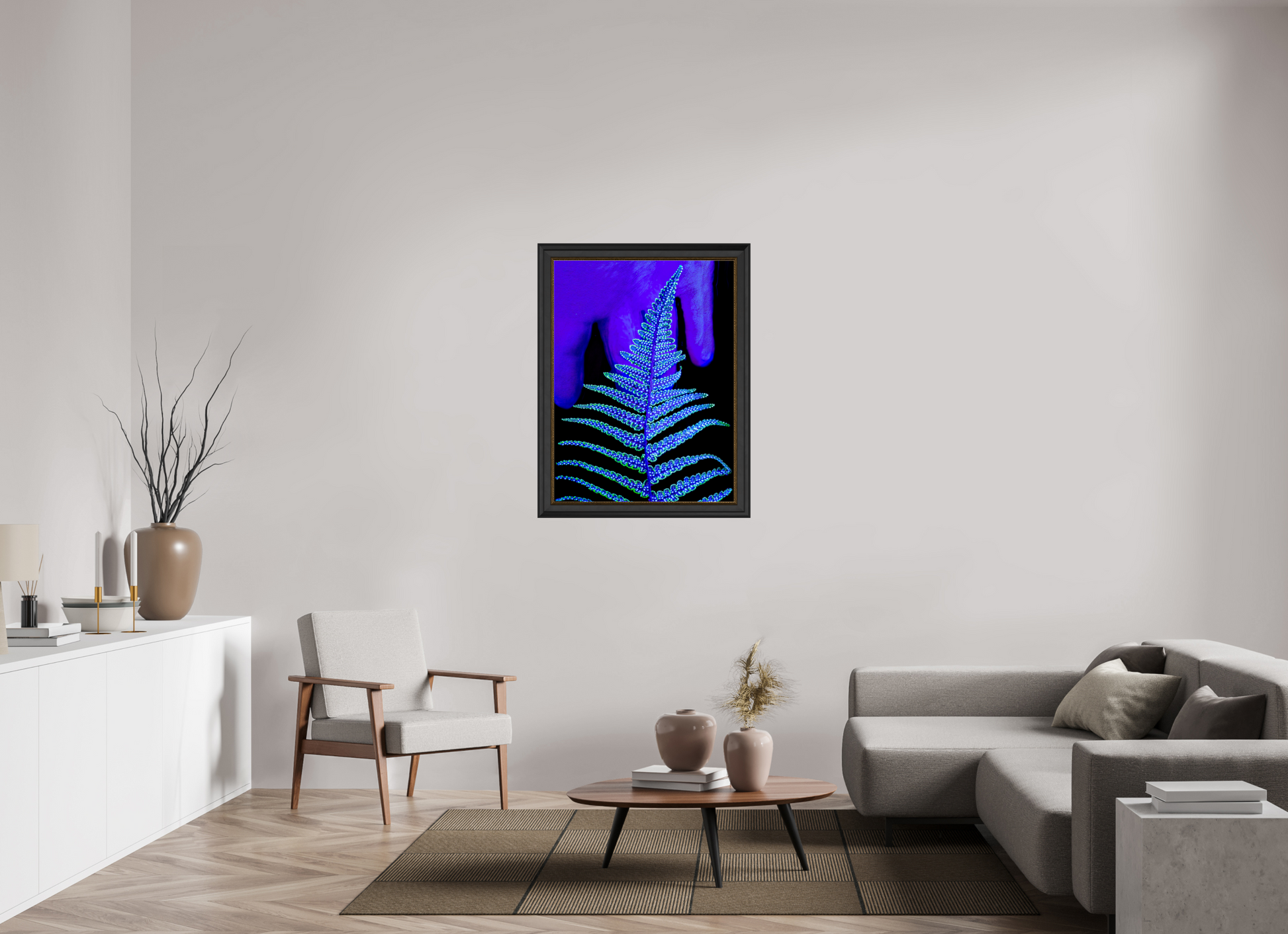 75 x 100 cm, 11 Black-Gold Frame The Secret Code of Foliage