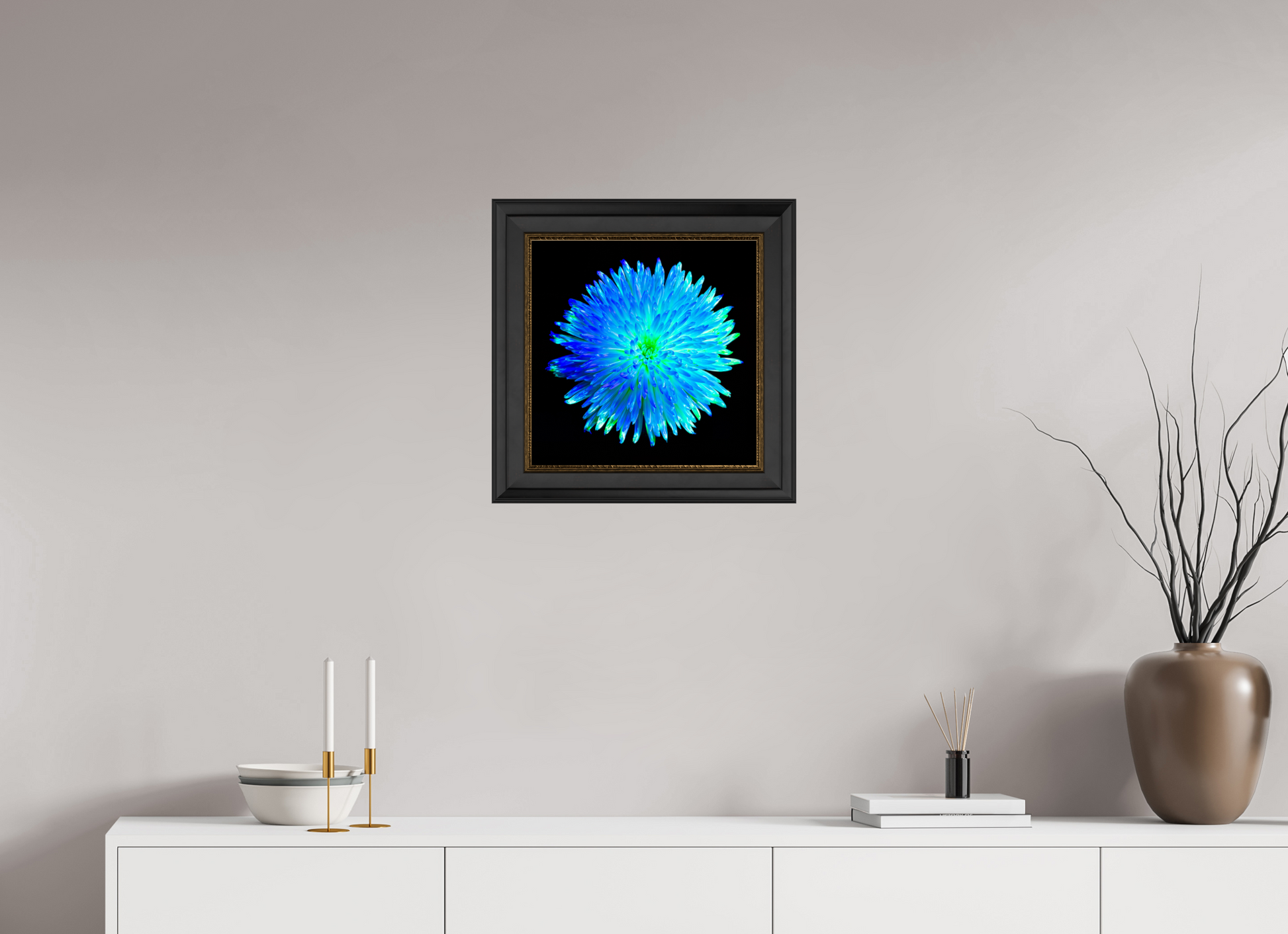 40 x 40 cm, 11 Black-Gold Frame The Blue Star