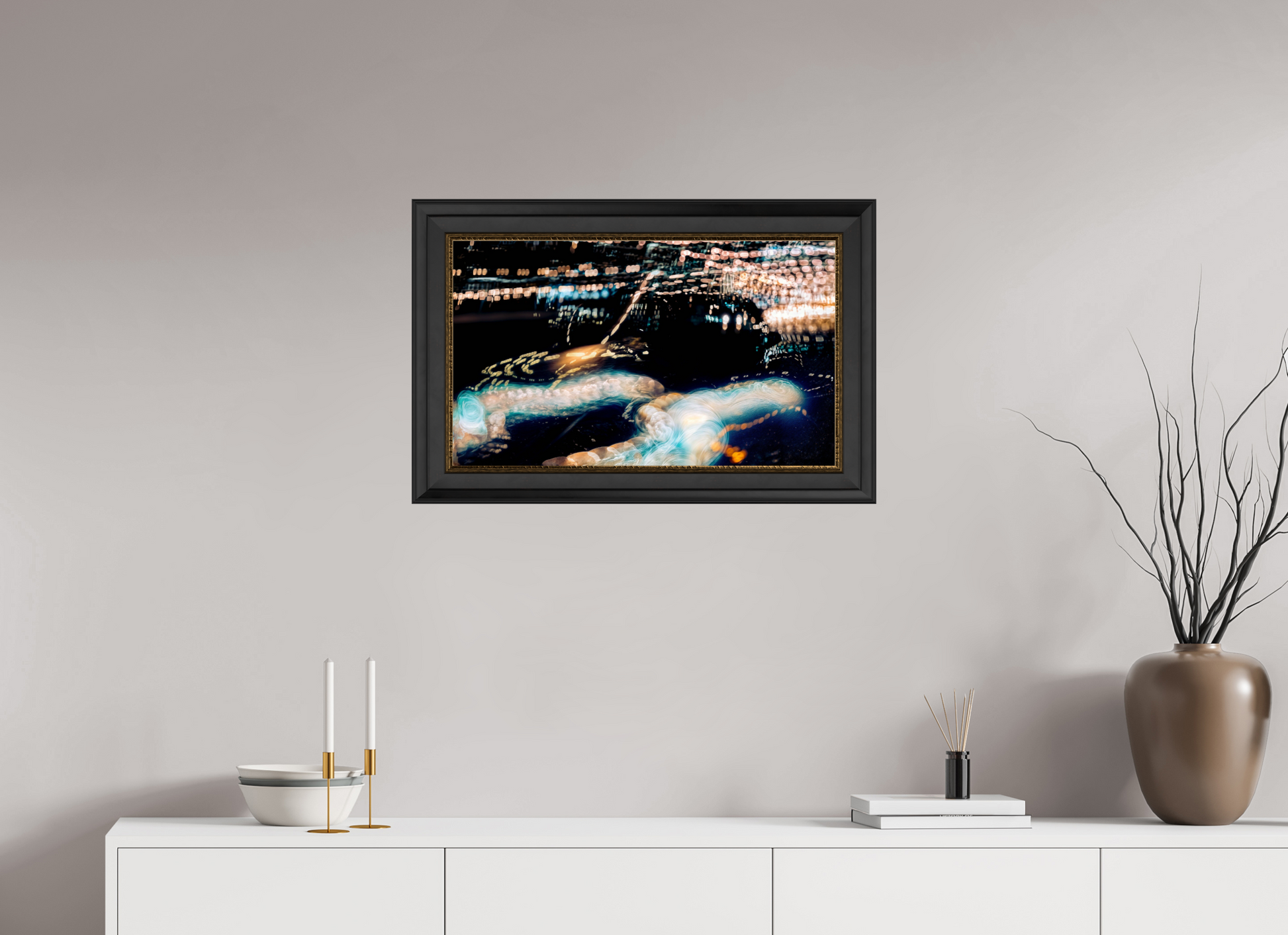 66.9 x 40 cm, 11 Black-Gold Frame The Epic of Modern Fireflies