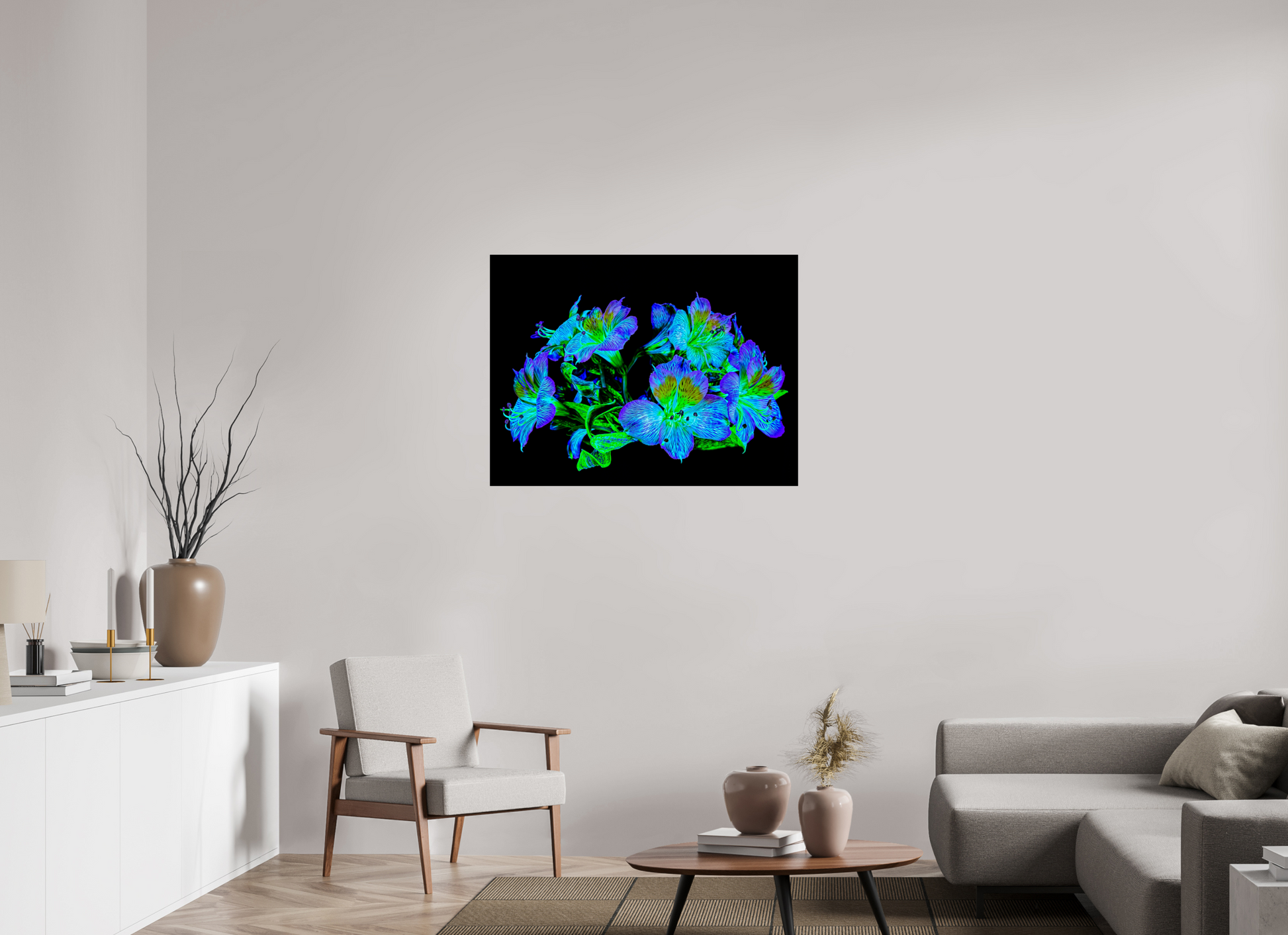 100 x 75 cm, 1 Tirage simple sur papier photo Fuji Crystal Pearl Constellation Florale