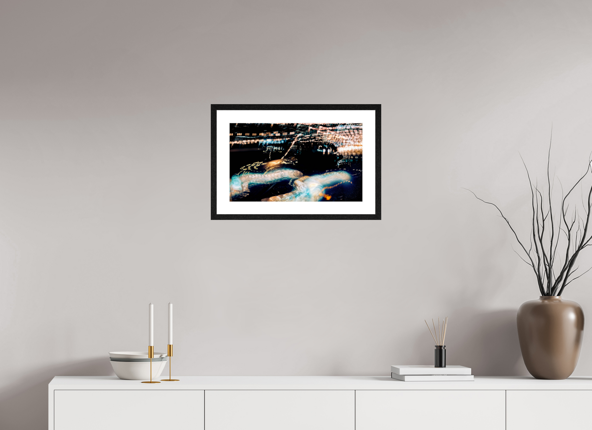 50.2 x 30 cm, 4 Black Frame: White Mat The Epic of Modern Fireflies