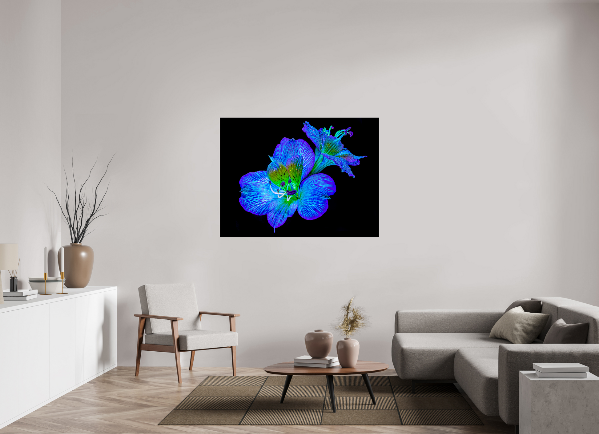 140 x 105 cm, 1 Single print on Fuji Crystal Pearl photo paper Alstroemeria of Hidden Lights
