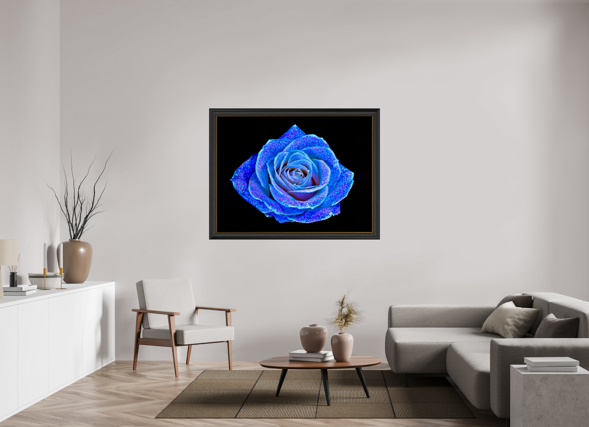 140 x 105 cm, 11 Black-Gold Frame The Rose with a Thousand Constellations