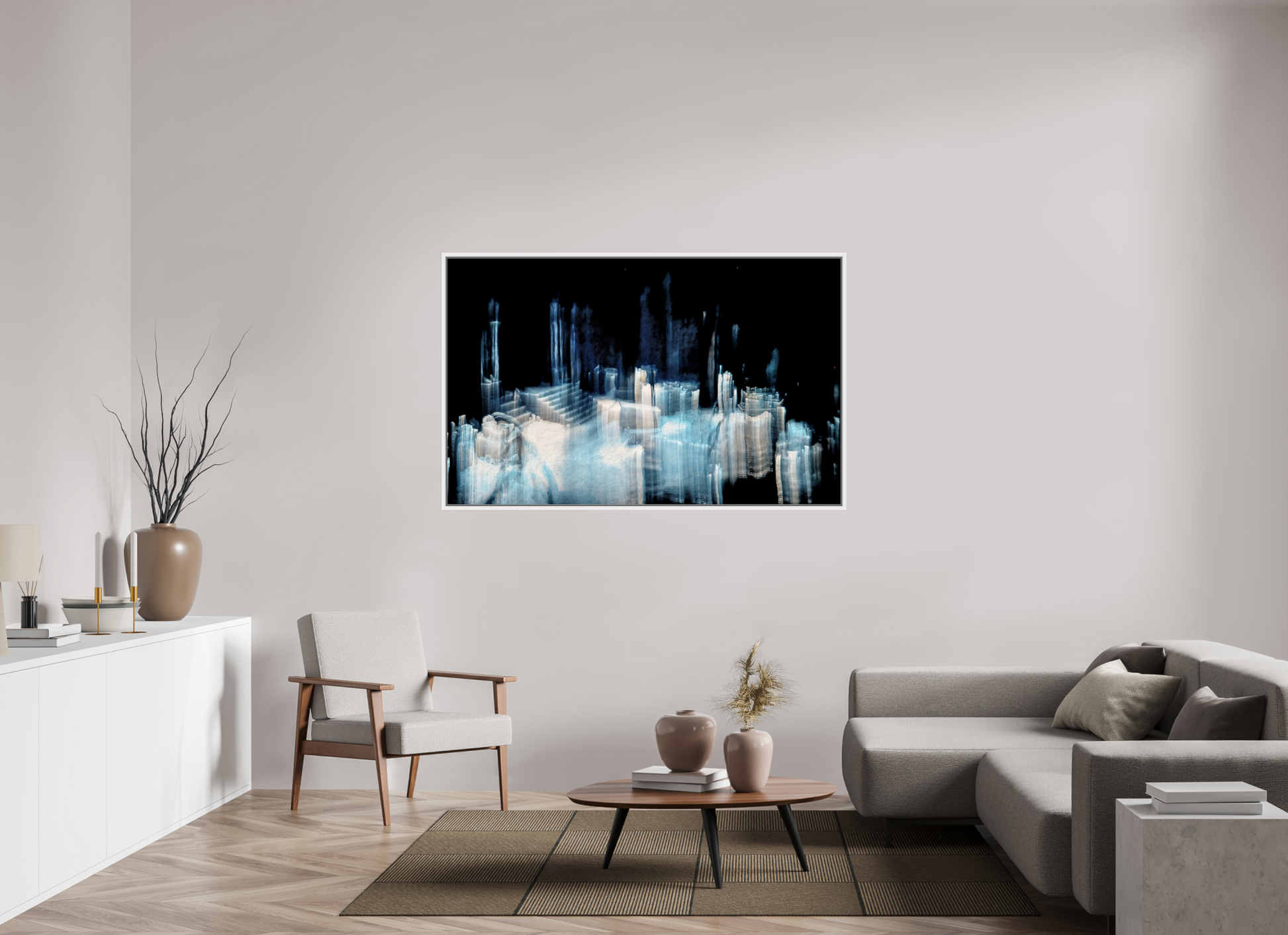 160 x 100 cm, 9 Caisse américaine Blanche Cathédrale de glace brisée