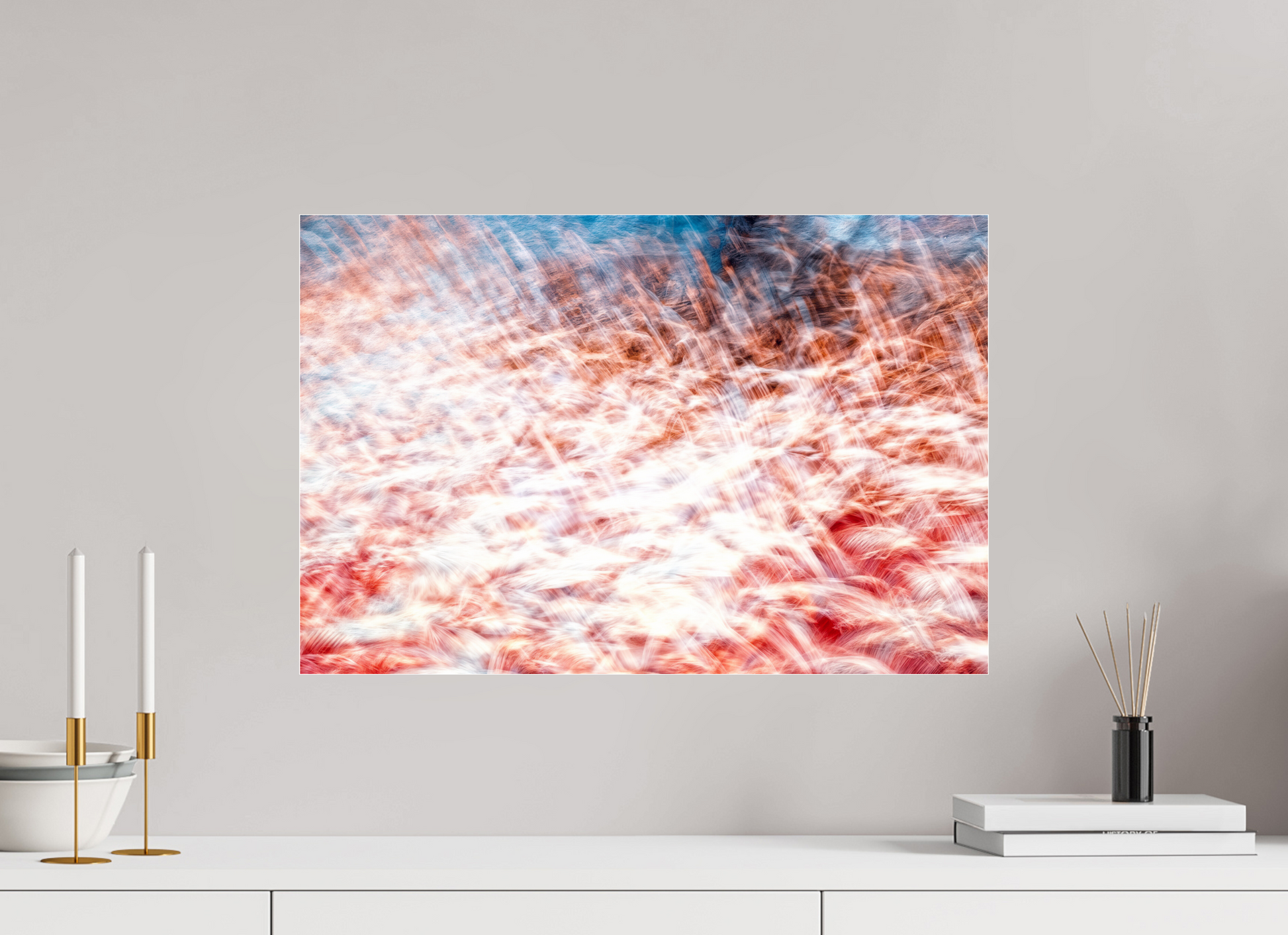 60 x 40 cm, 3 Photo print under acrylic glass The Sea of Red Feathers