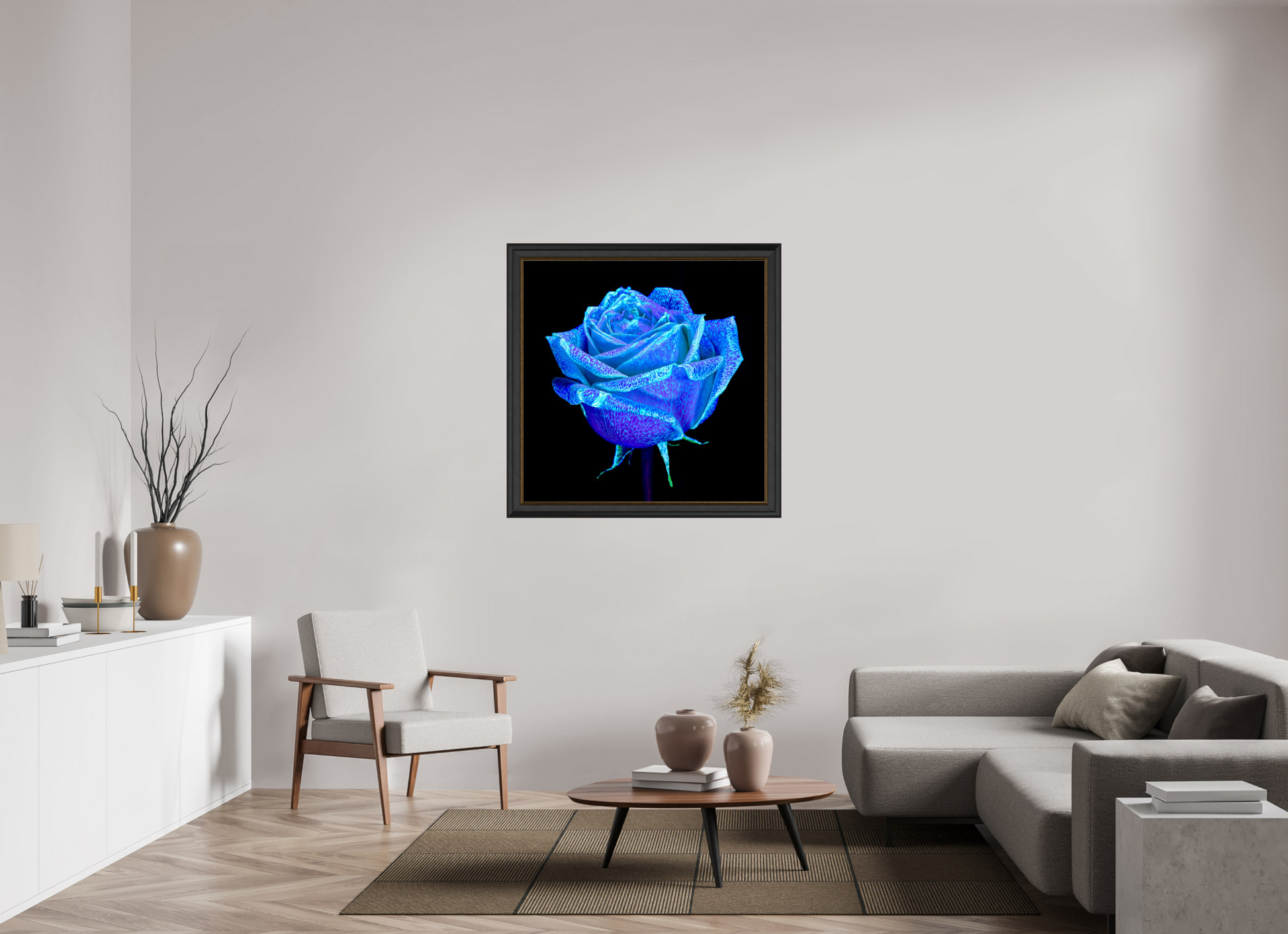 100 x 100 cm, 11 Black-Gold Frame The Rose That Dreamed of the Sky