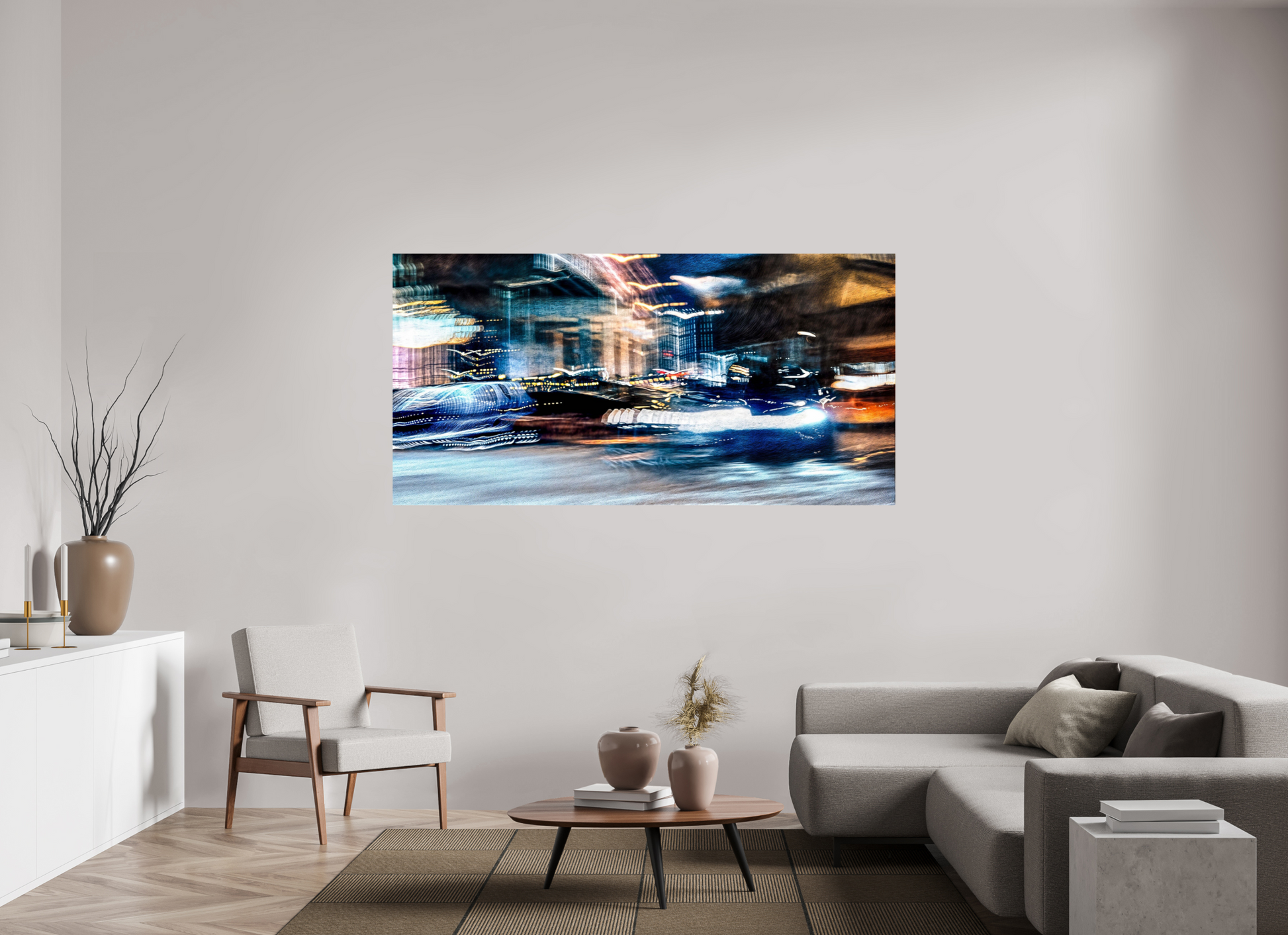 200 x 100 cm, 2 Photo print mounted on Dibond Chronicle of streets where time stretches out