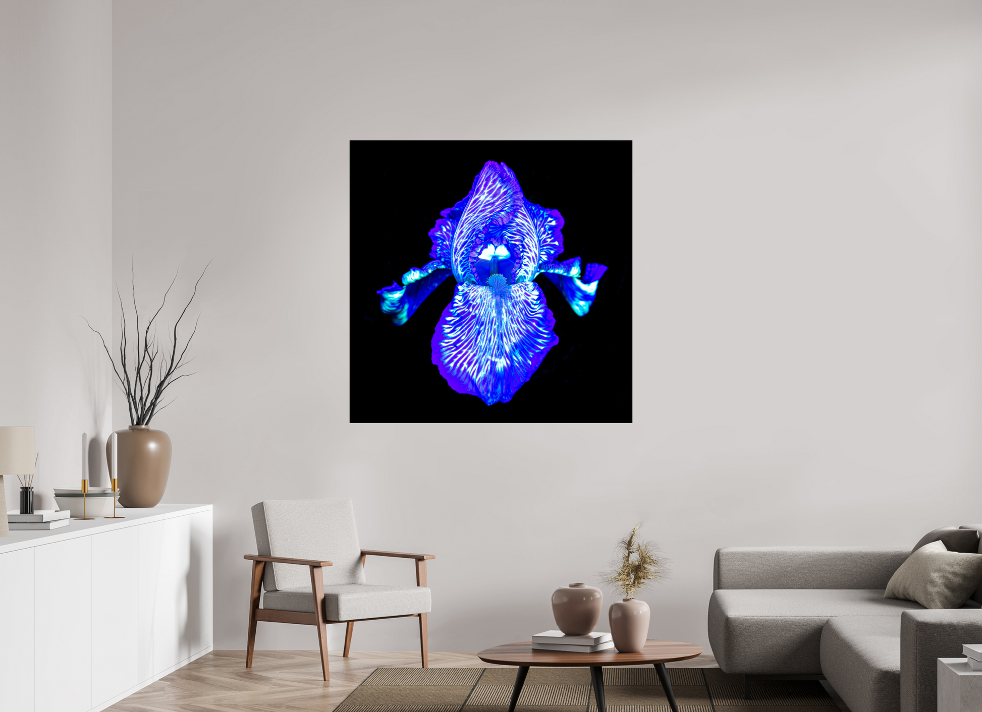 120 x 120 cm, 3 Tirage photo sous Verre acrylique Iris des Profondeurs Lumineuses