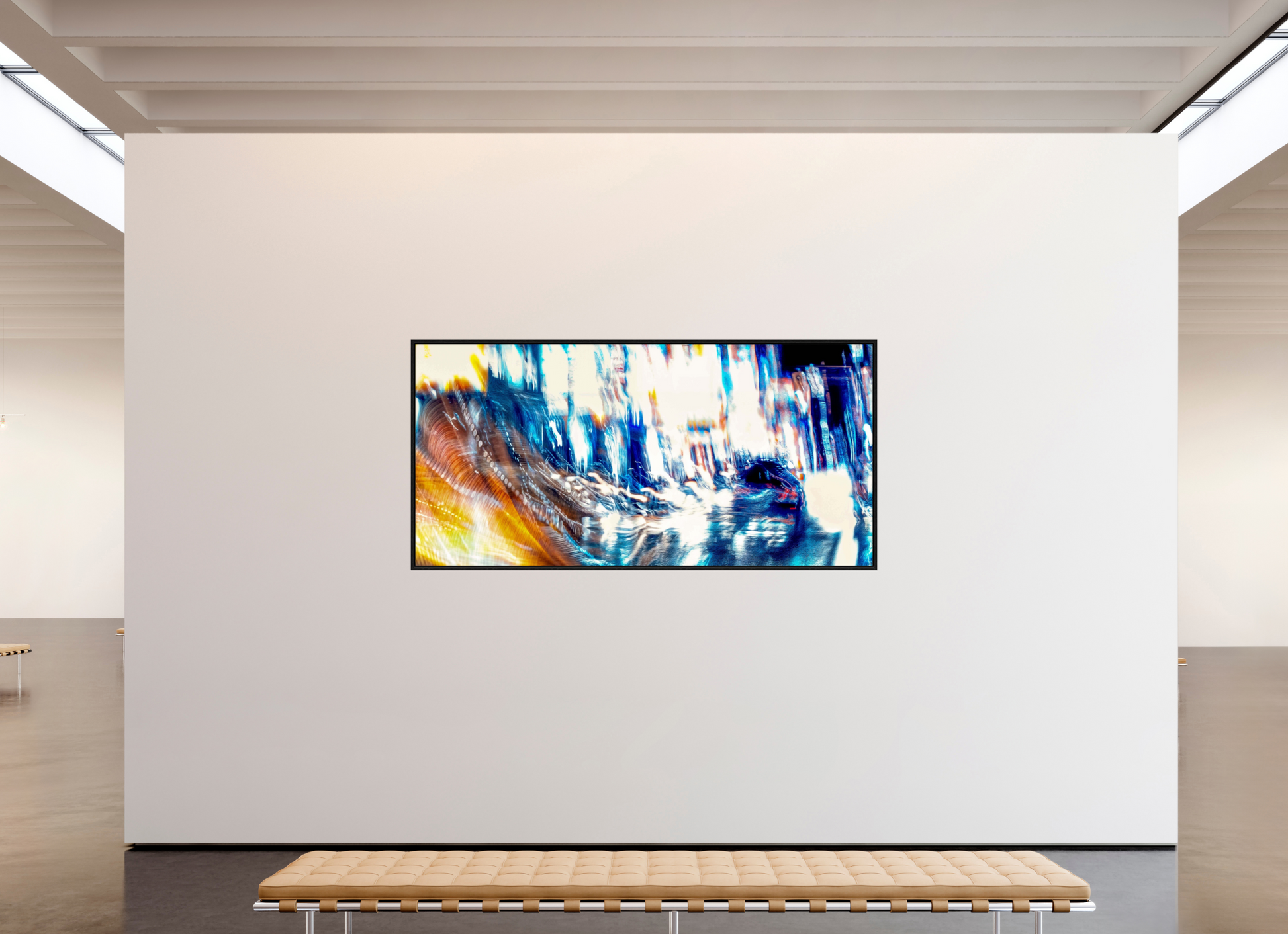 227,1 x 110 cm, 8 Caisse américaine Noire L’onde blanche qui fissure la nuit