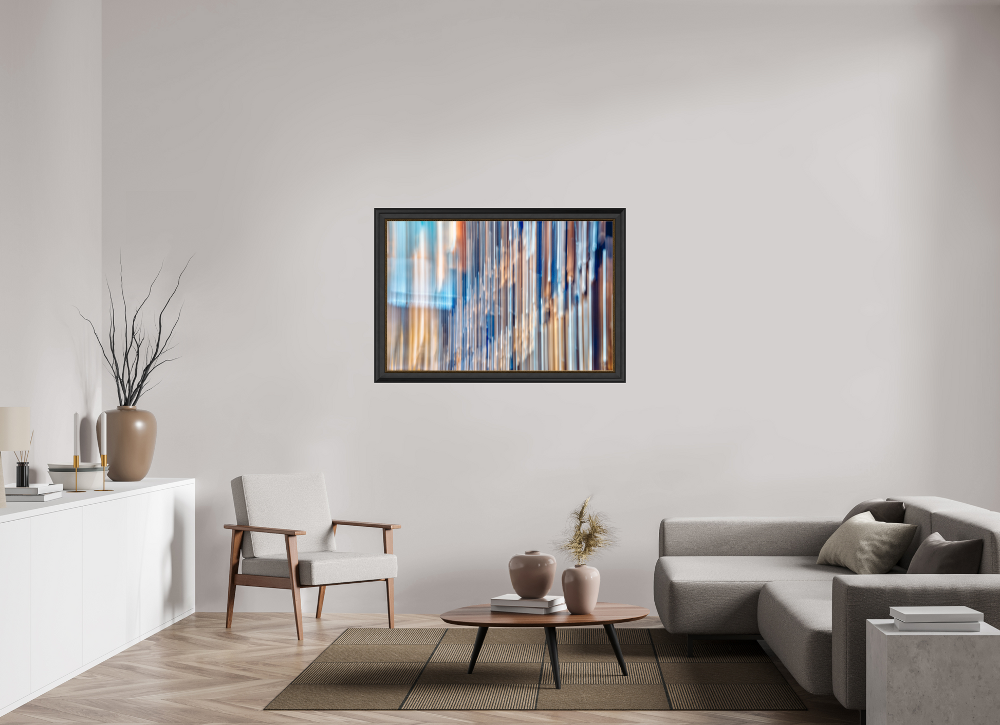 120 x 80 cm, 11 Black-Gold Frame The Strings of the World