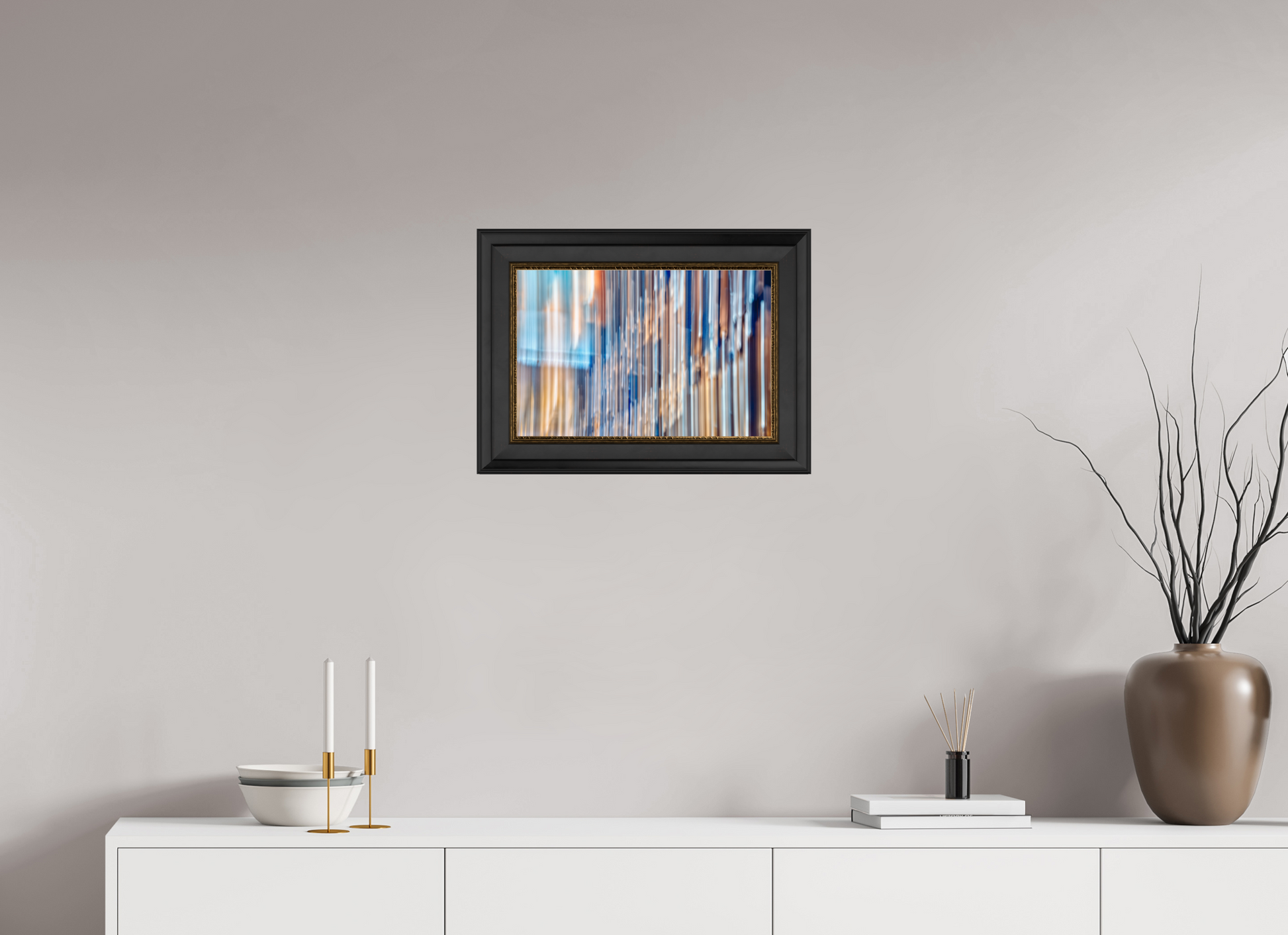 45 x 30 cm, 11 Black-Gold Frame Strings of the World