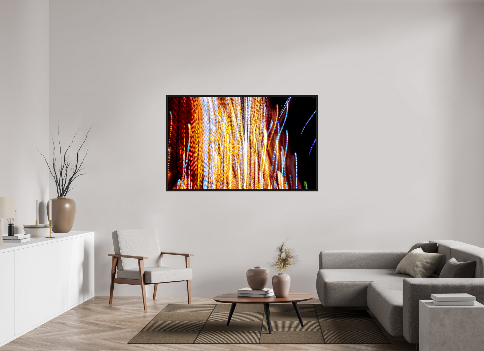 160 x 100 cm, 8 Caisse américaine Noire Ode aux filaments célestes