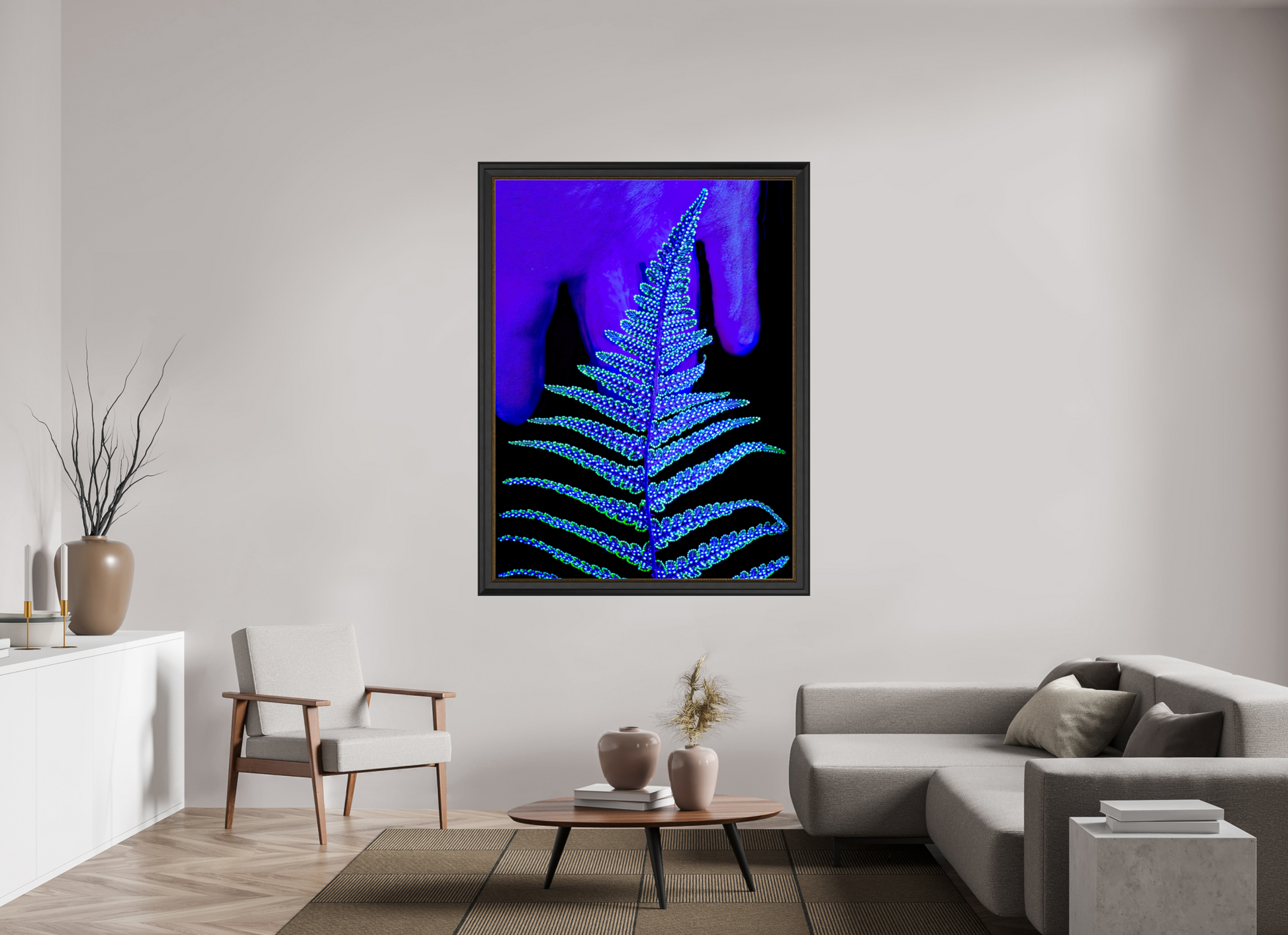 120 x 160 cm, 11 Black-Gold Frame The Secret Code of Foliage