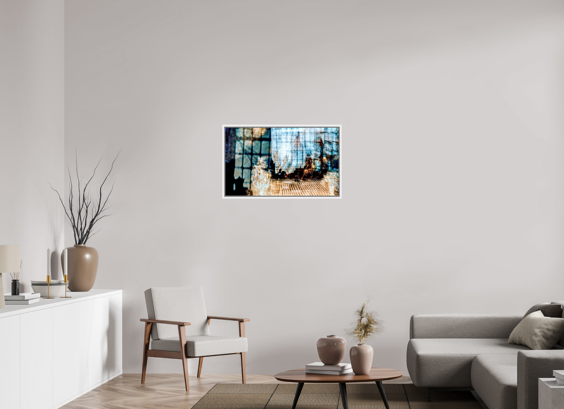 83.4 x 50 cm, 9 White American Box Reflection of a World in Suspension