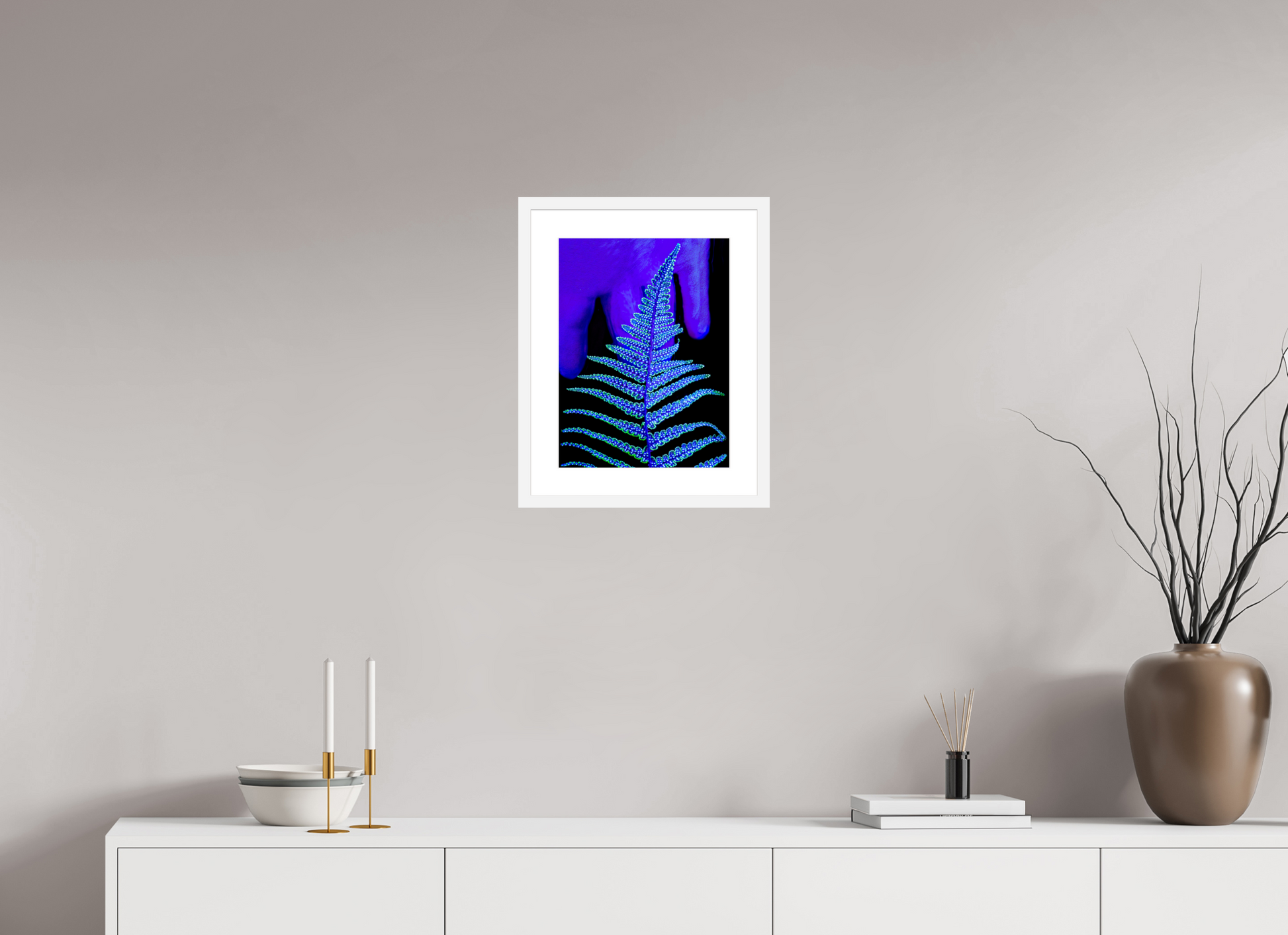 30 x 40 cm, 6 White Frame: White Mat The Secret Code of Foliage
