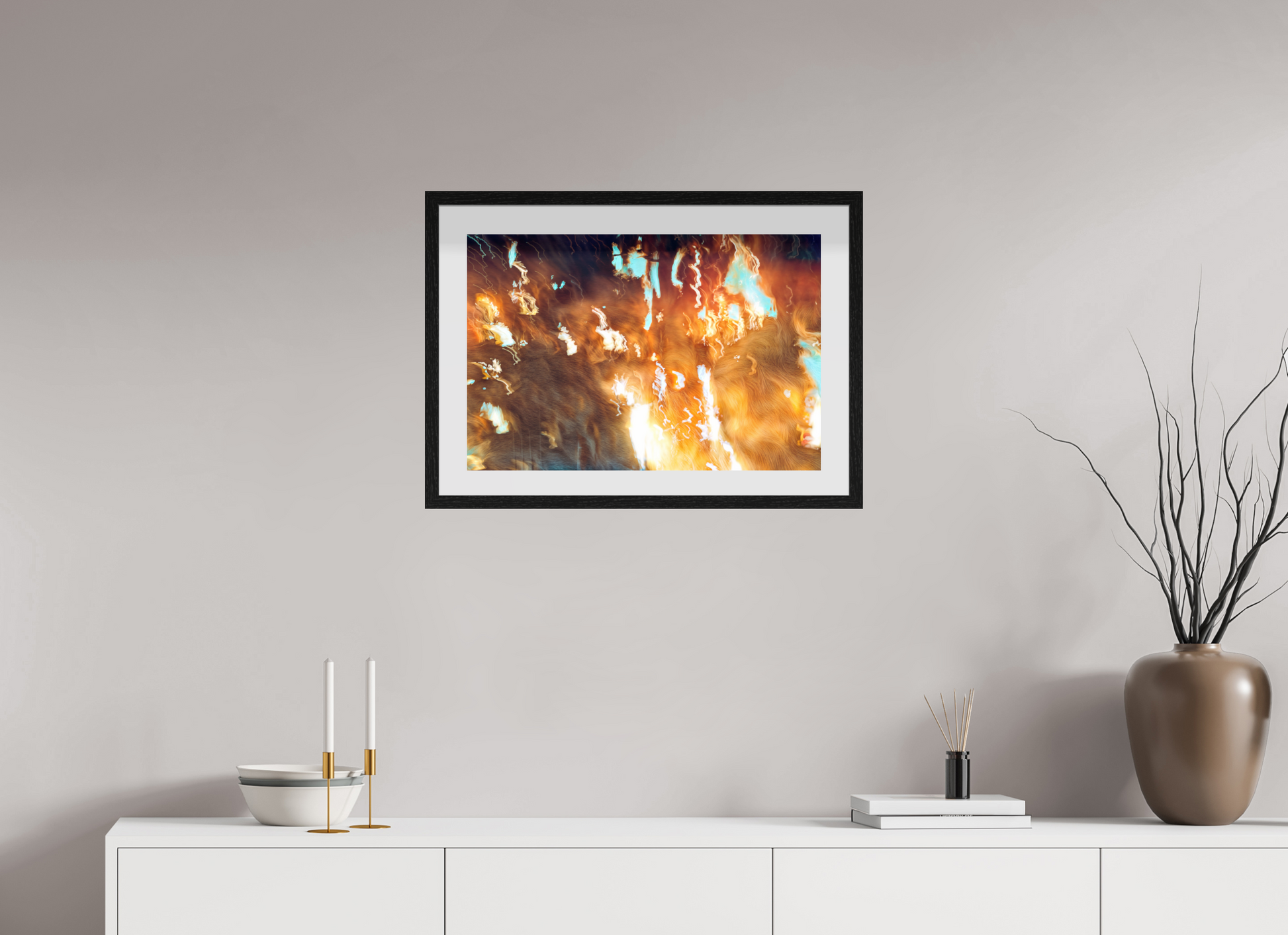 60 x 40 cm, 10 Cadre Noir Flottant Les braises du souvenir