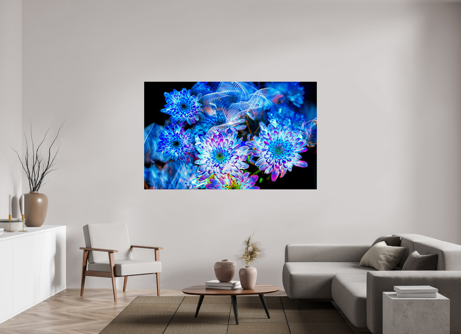 192 x 120 cm, 3 Photo print under acrylic glass Blooms in the celestial stream