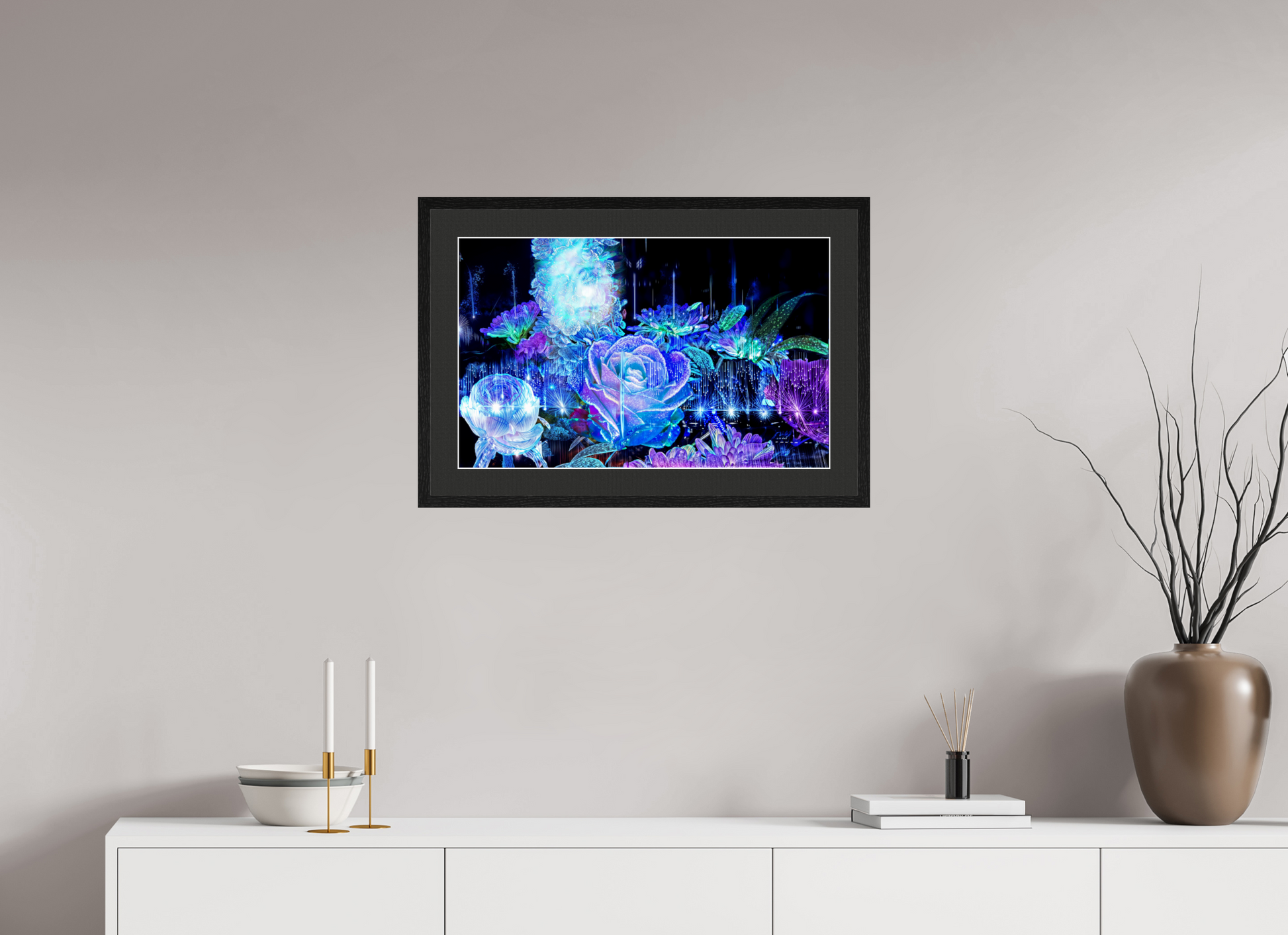 64 x 40 cm, 5 Cadre Noir : Passe-Partout Noir lisière Blanche La Rosée des Étoiles