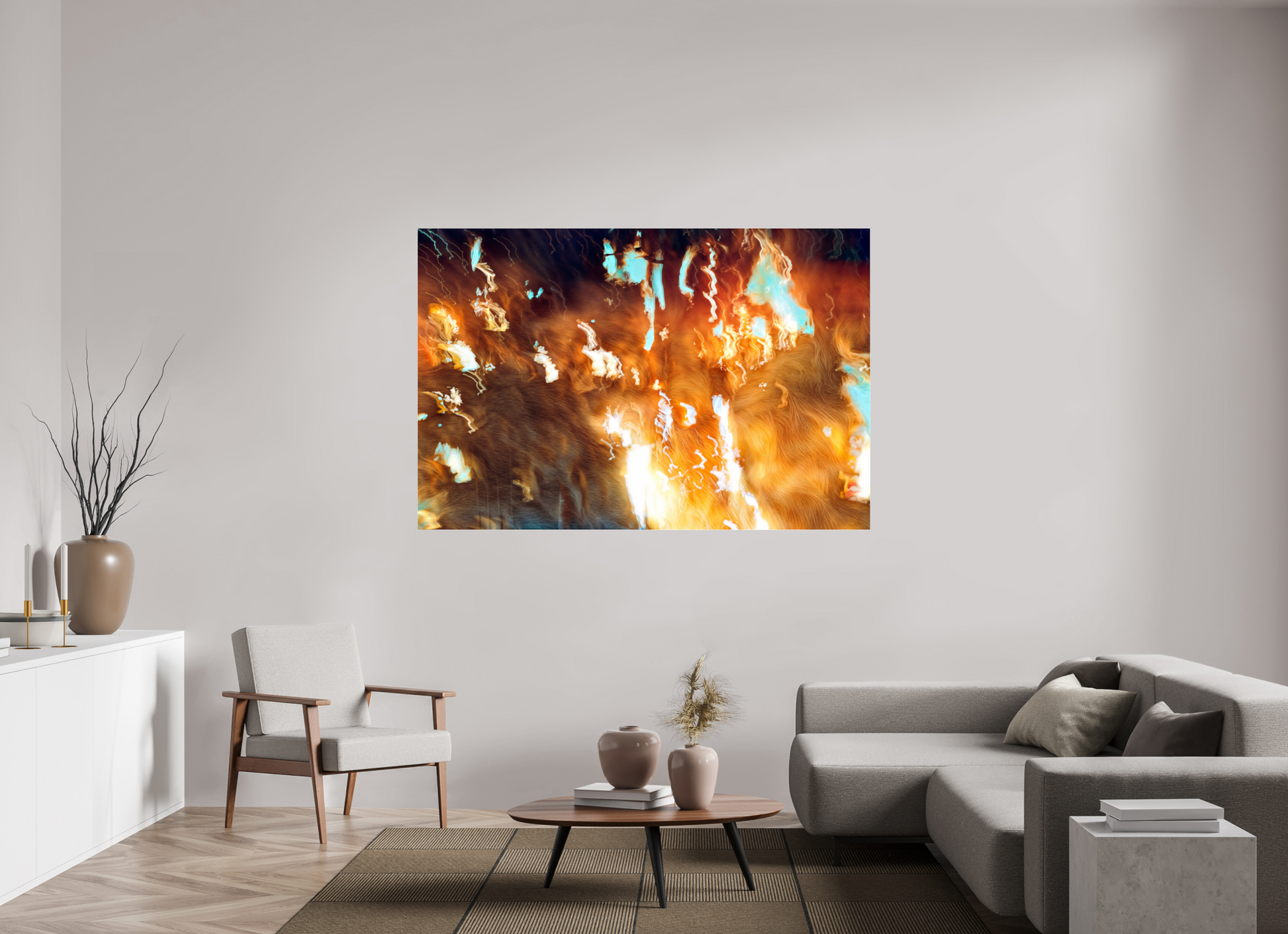 180 x 120 cm, 3 Tirage photo sous Verre acrylique Les braises du souvenir