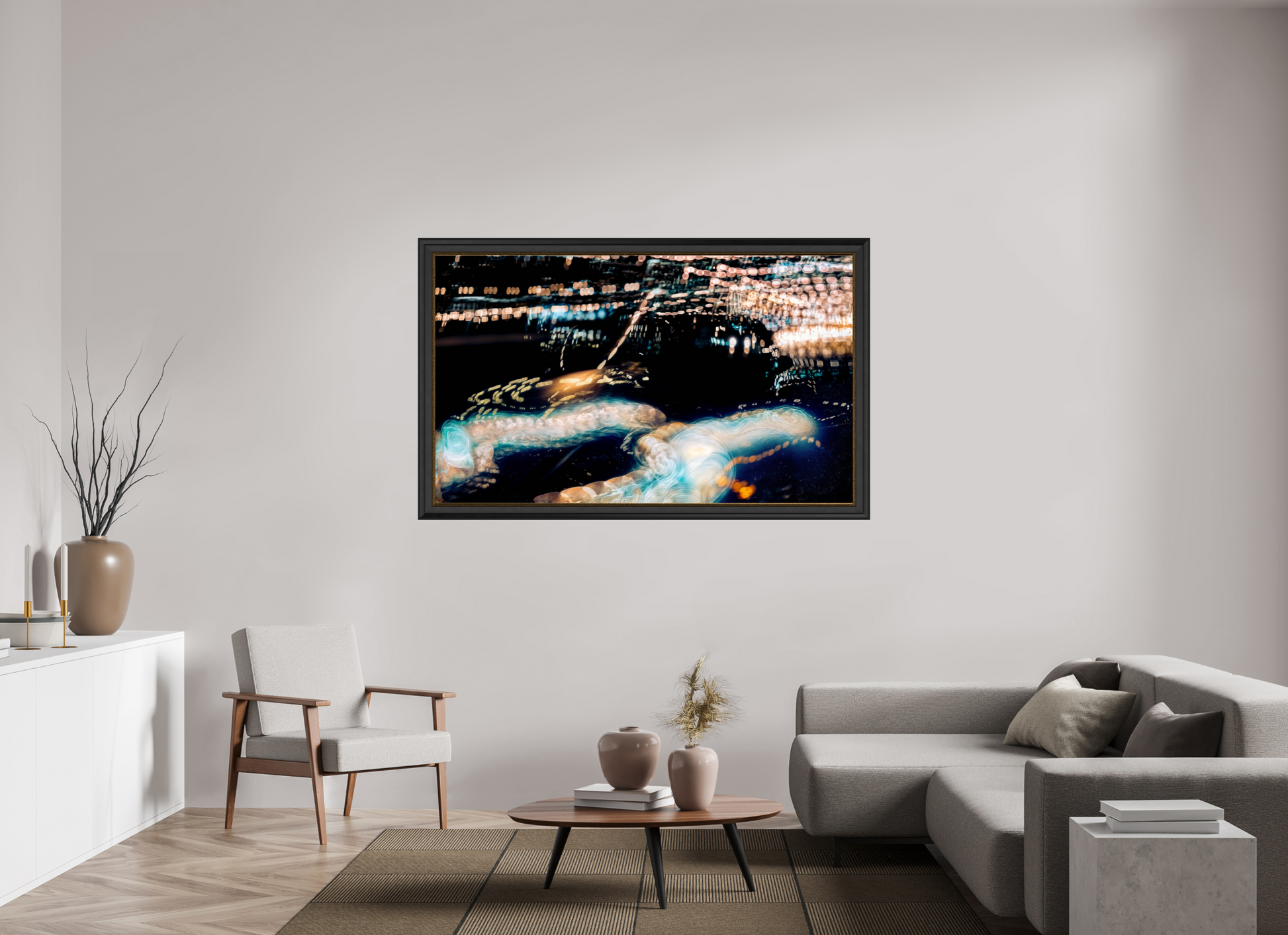 167.3 x 100 cm, 11 Black-Gold Frame The Epic of Modern Fireflies