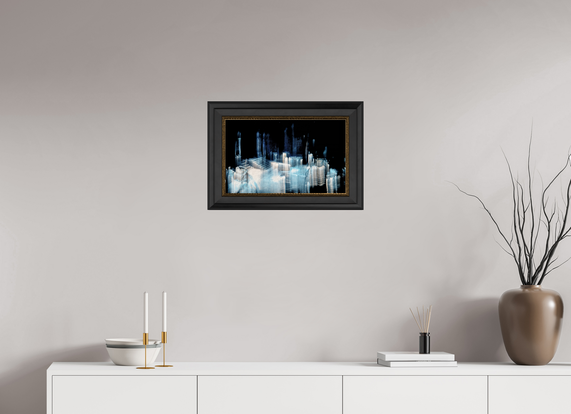 48 x 30 cm, 11 Cadre Noir-Or Cathédrale de glace brisée