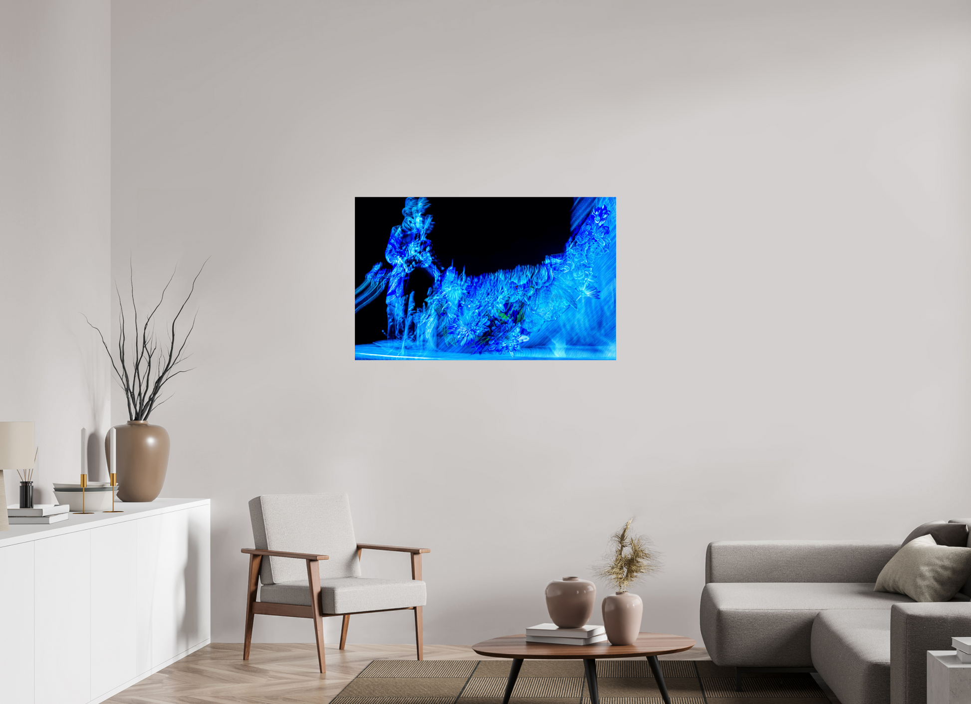 112 x 70 cm, 2 Tirage photo contrecollé sur Dibond Fleurs nées d’une note suspendue