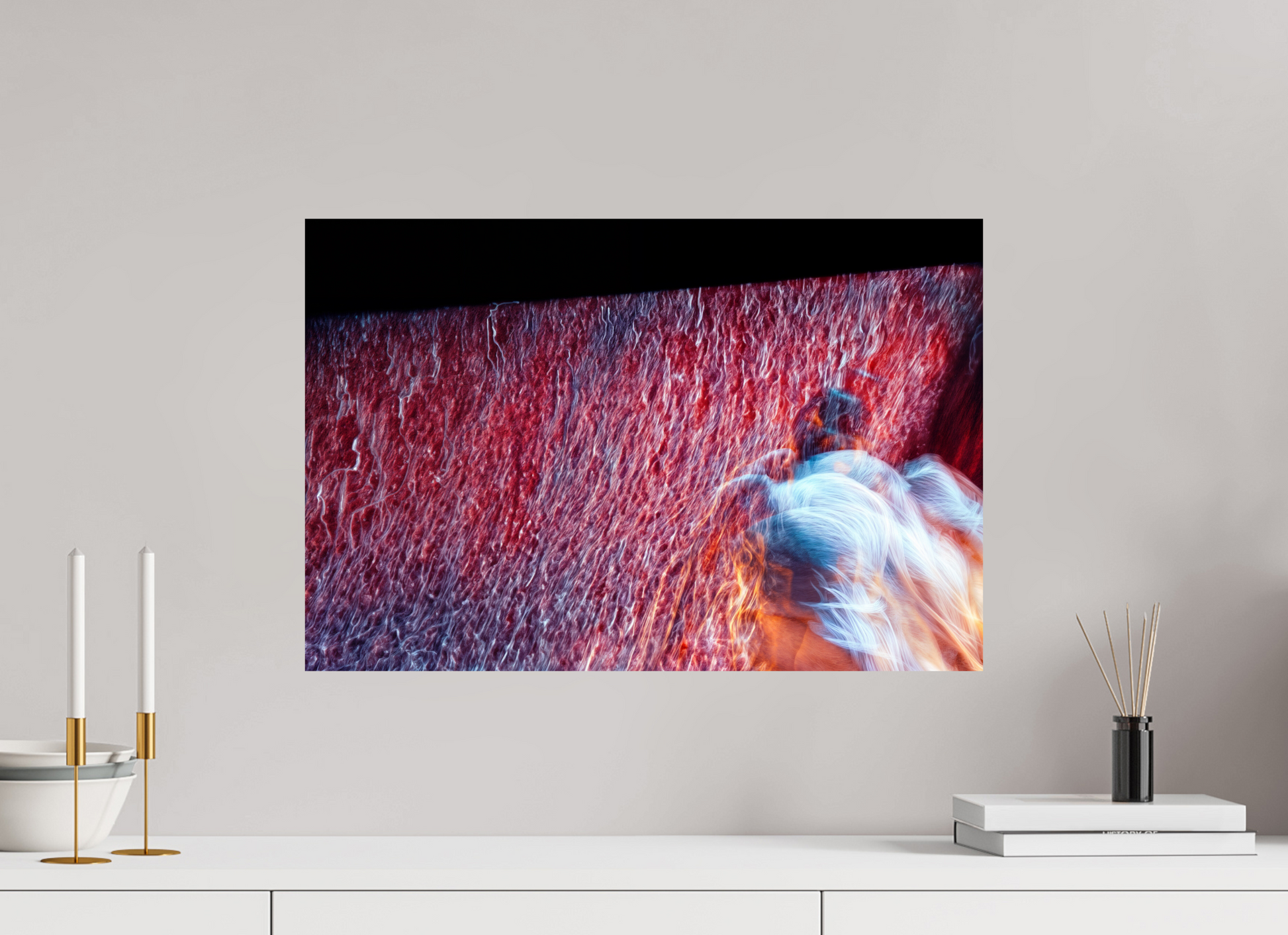 60 x 40 cm, 1 Single print on Fuji Crystal Pearl photo paper Where fire turns into rain