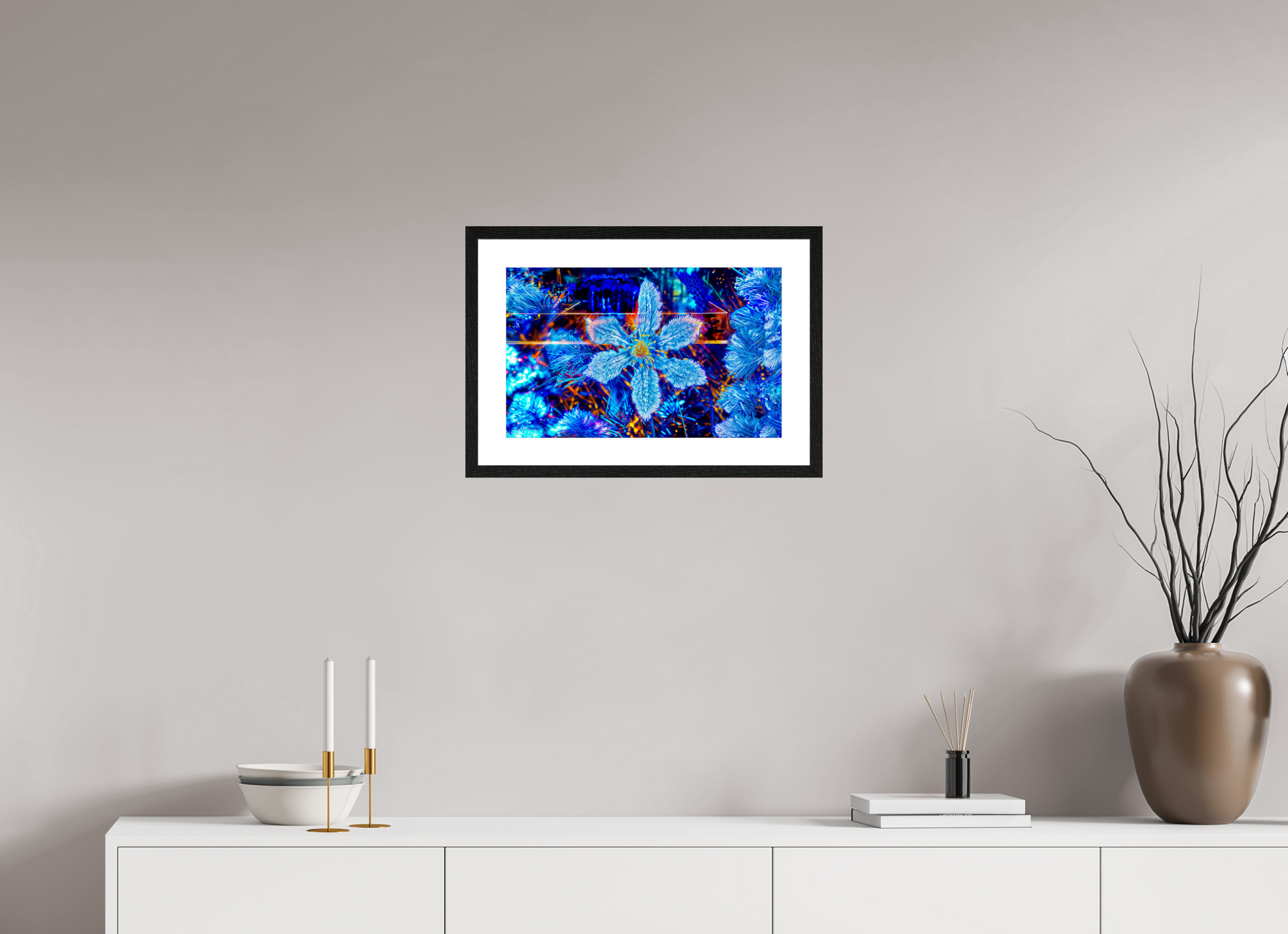 47.9 x 30 cm, 4 Black Frame: White Mat The Flower That Dreamed of Stars