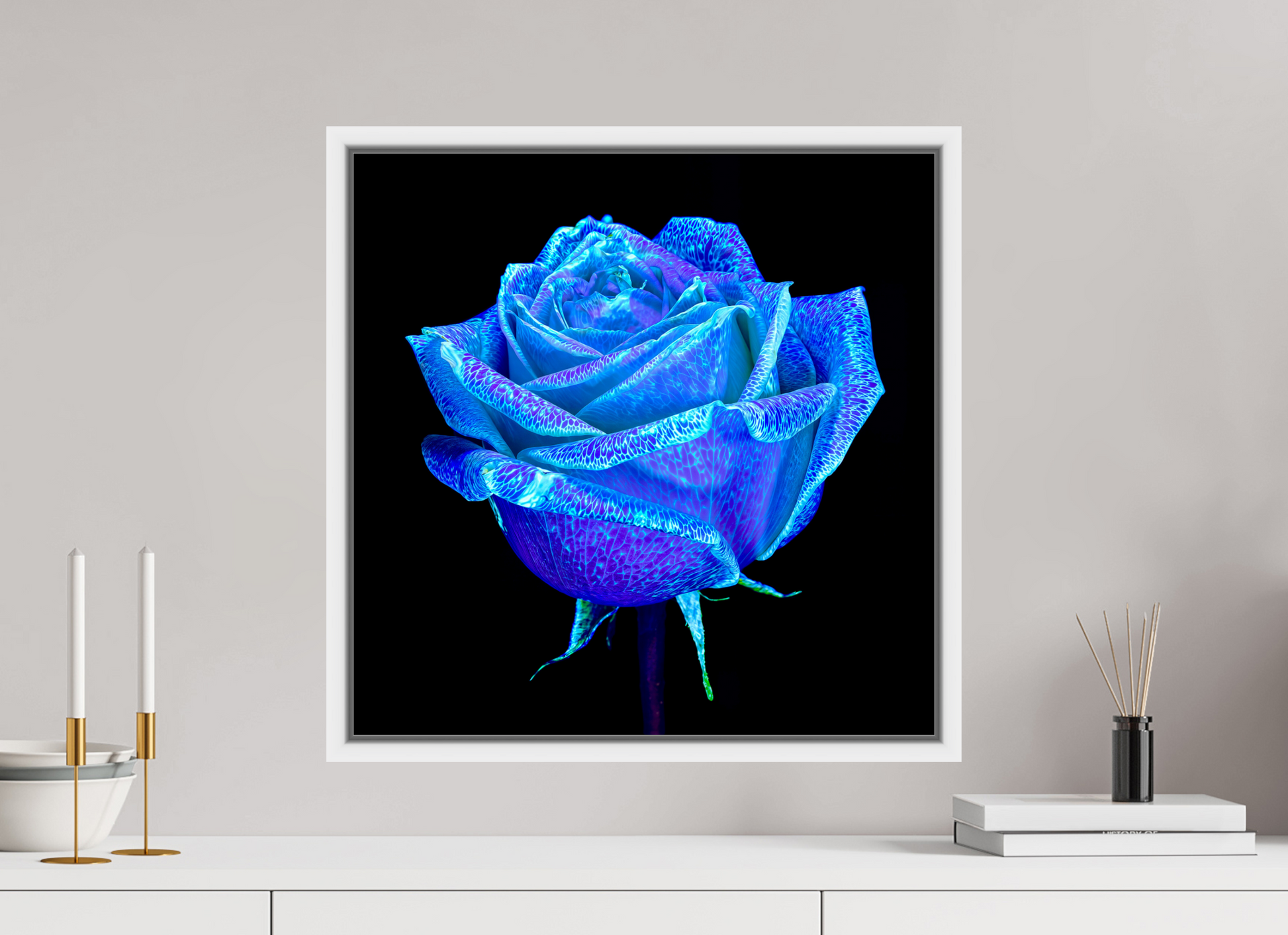 50 x 50 cm, 9 White American Box The Rose That Dreamed of the Sky