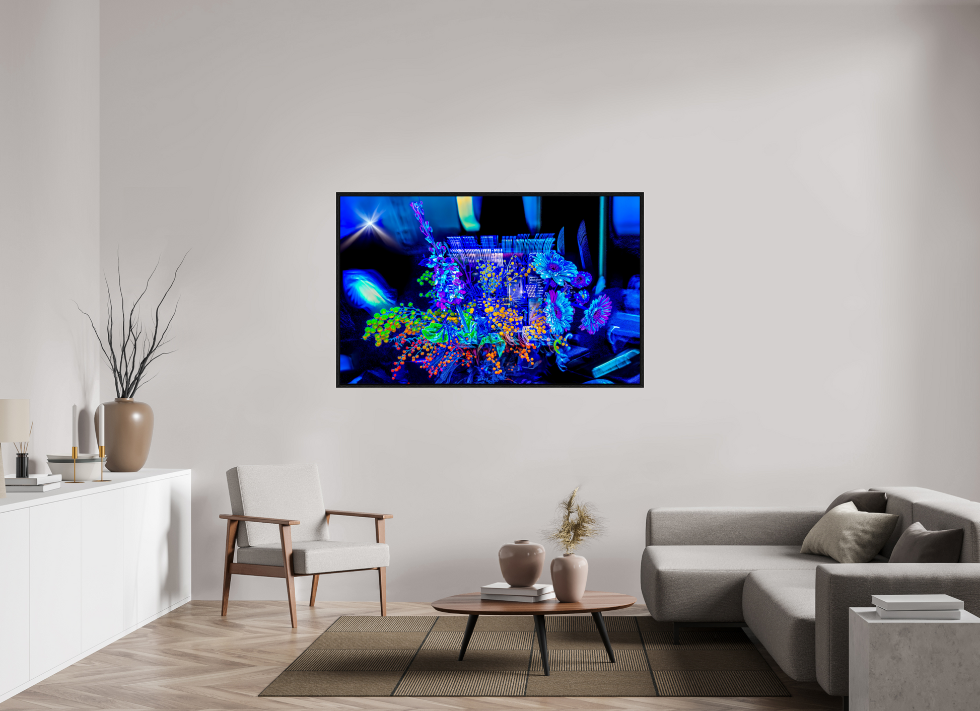 160 x 100 cm, 8 Caisse américaine Noire Le bouquet où nos rêves s’illuminent