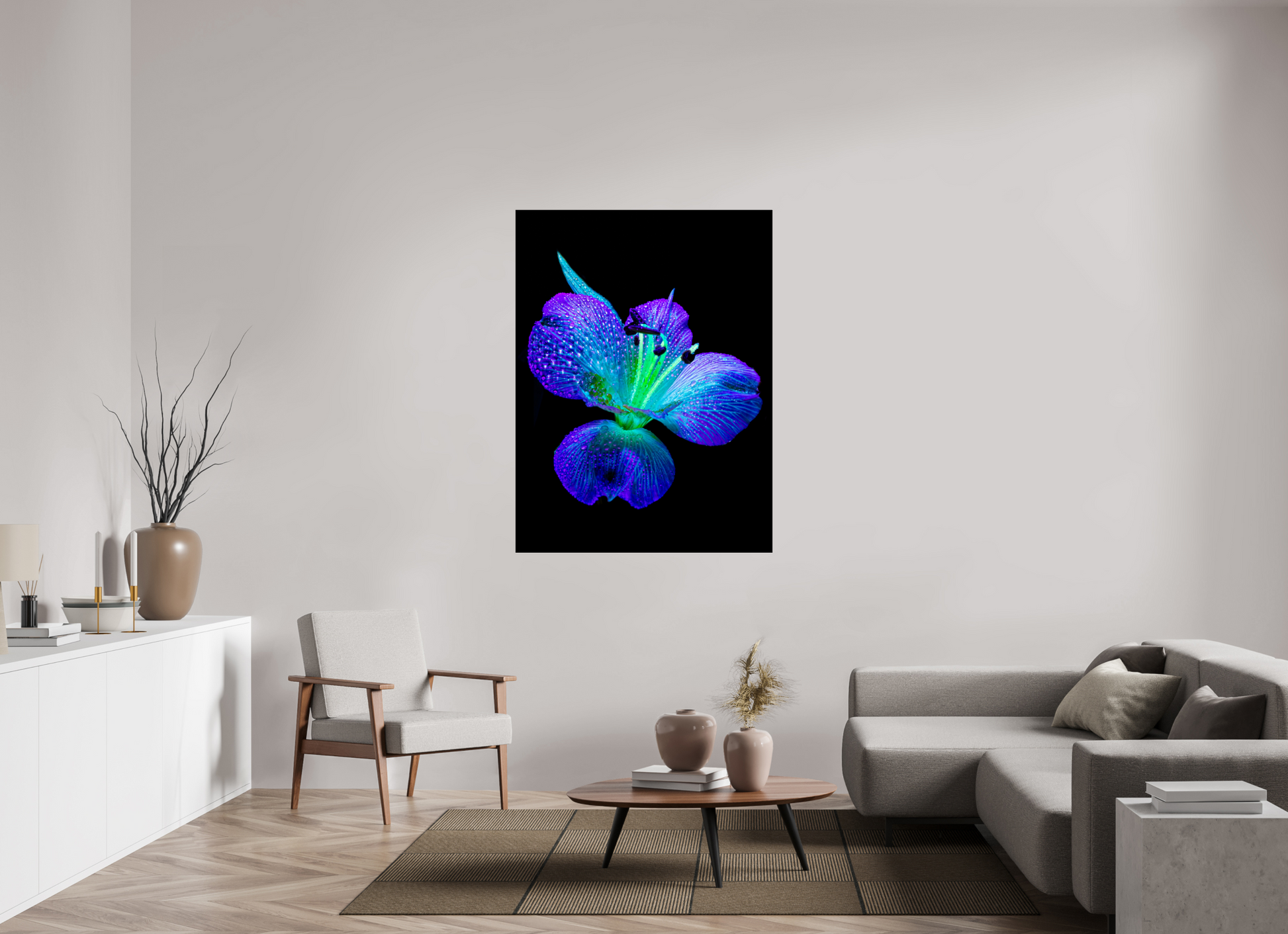 105 x 140 cm, 3 Photo print under acrylic glass The sparkle of wings in the dew