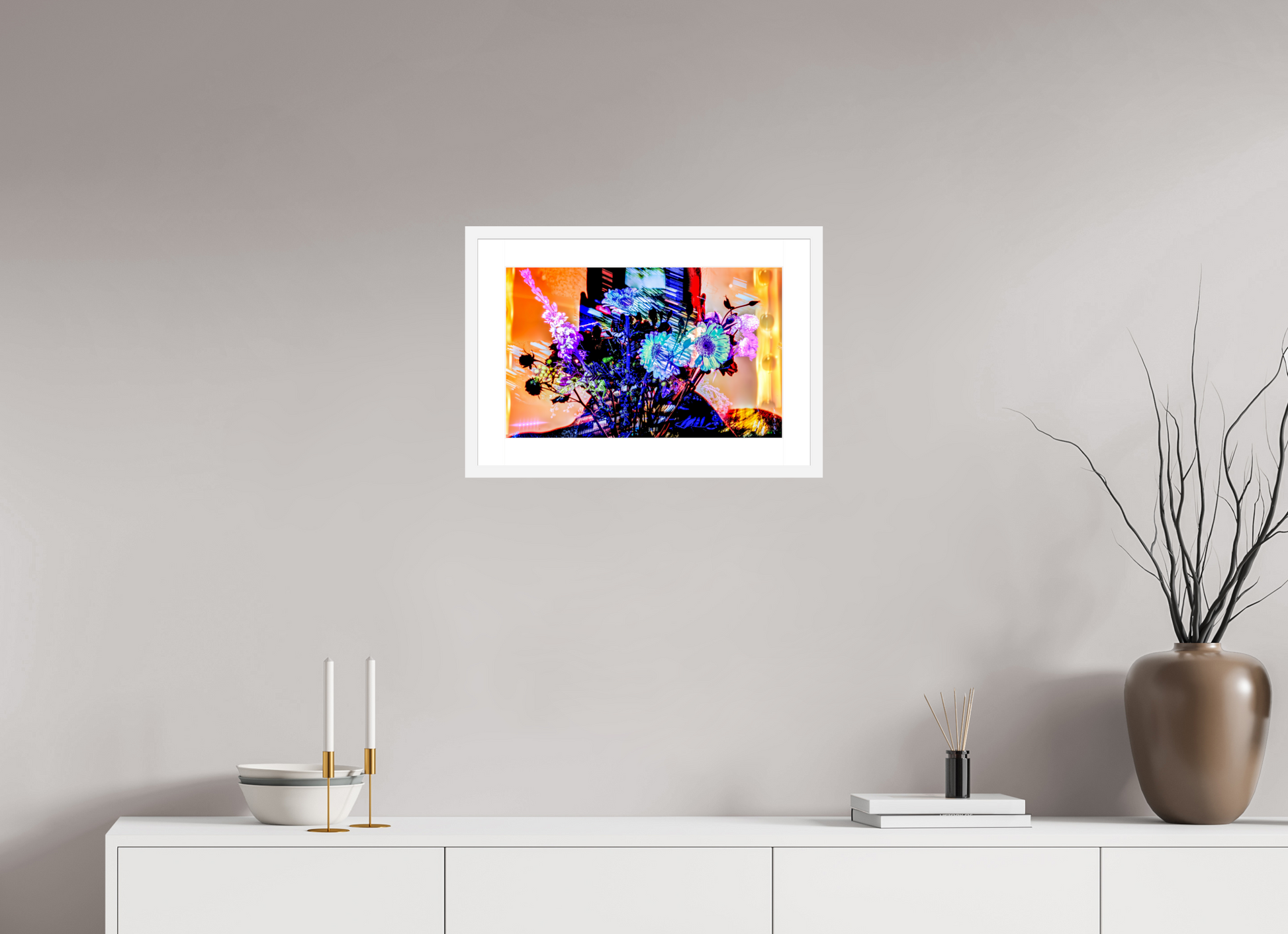 48 x 30 cm, 6 White Frame: White Mat In your light, in our color