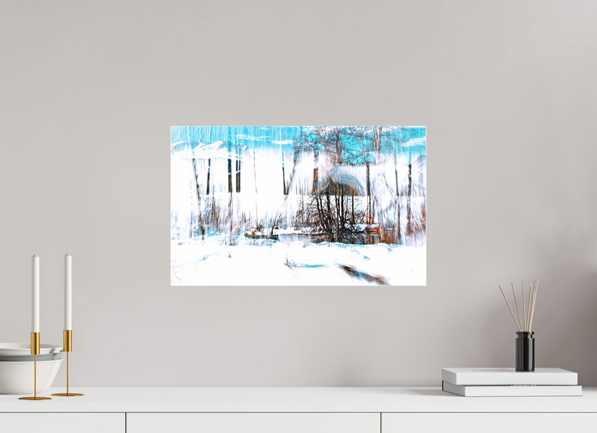 48 x 30 cm, 3 Photo print under acrylic glass LA Forest singing snow