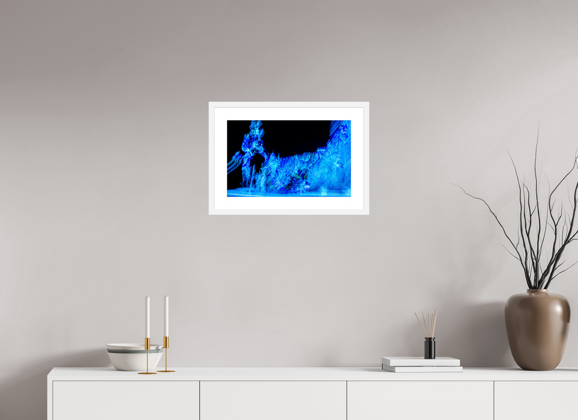 48 x 30 cm, 6 Cadre Blanc : Passe-Partout Blanc Fleurs nées d’une note suspendue