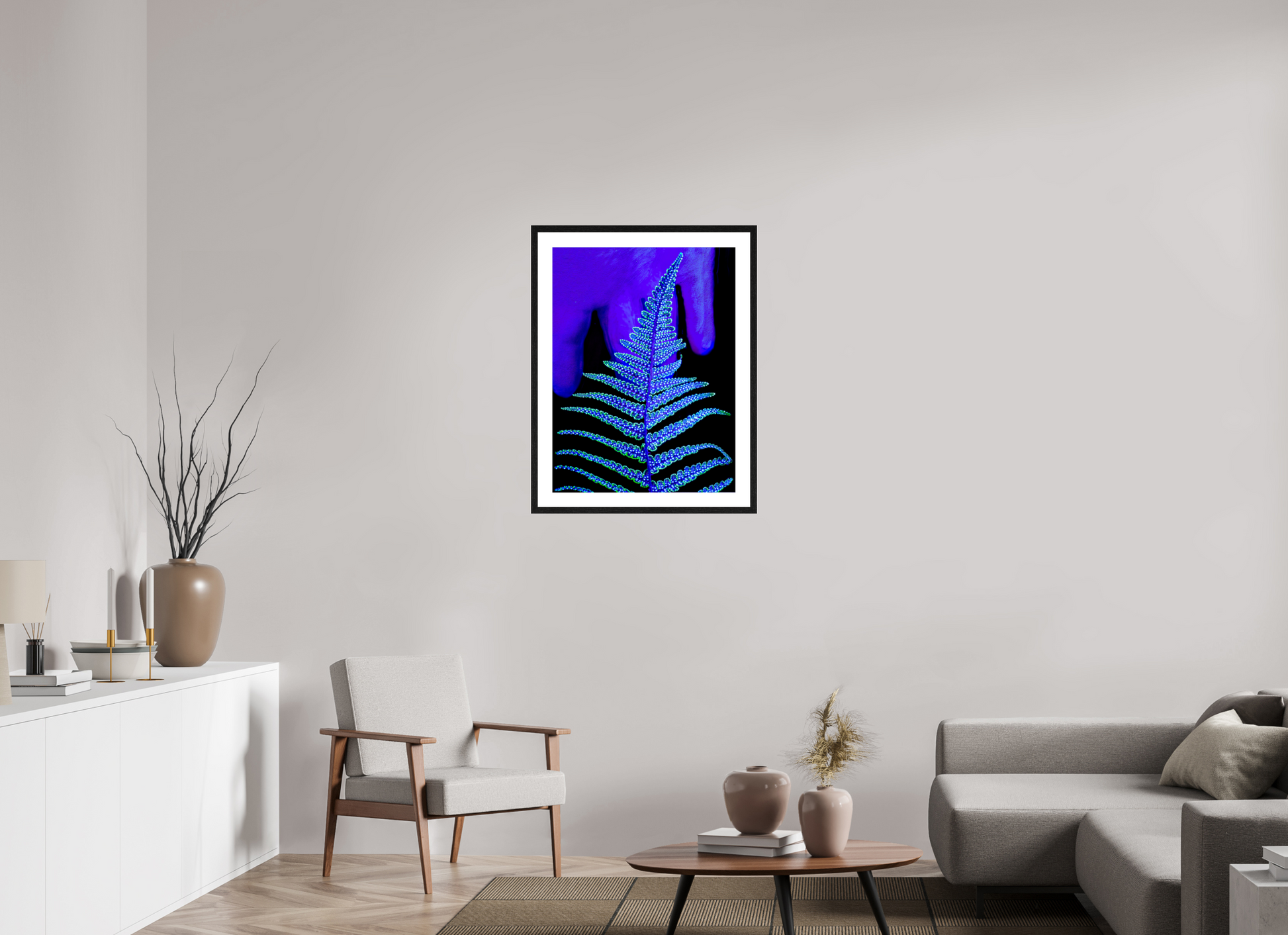 60 x 80 cm, 4 Black Frame: White Mat The Secret Code of Foliage