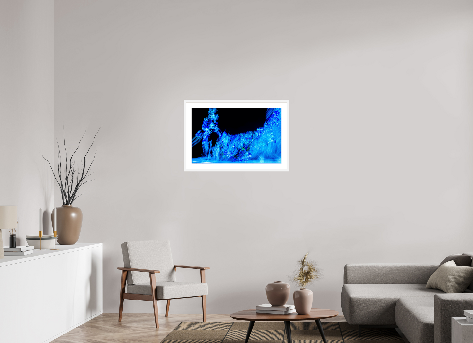 80 x 50 cm, 6 Cadre Blanc : Passe-Partout Blanc Fleurs nées d’une note suspendue